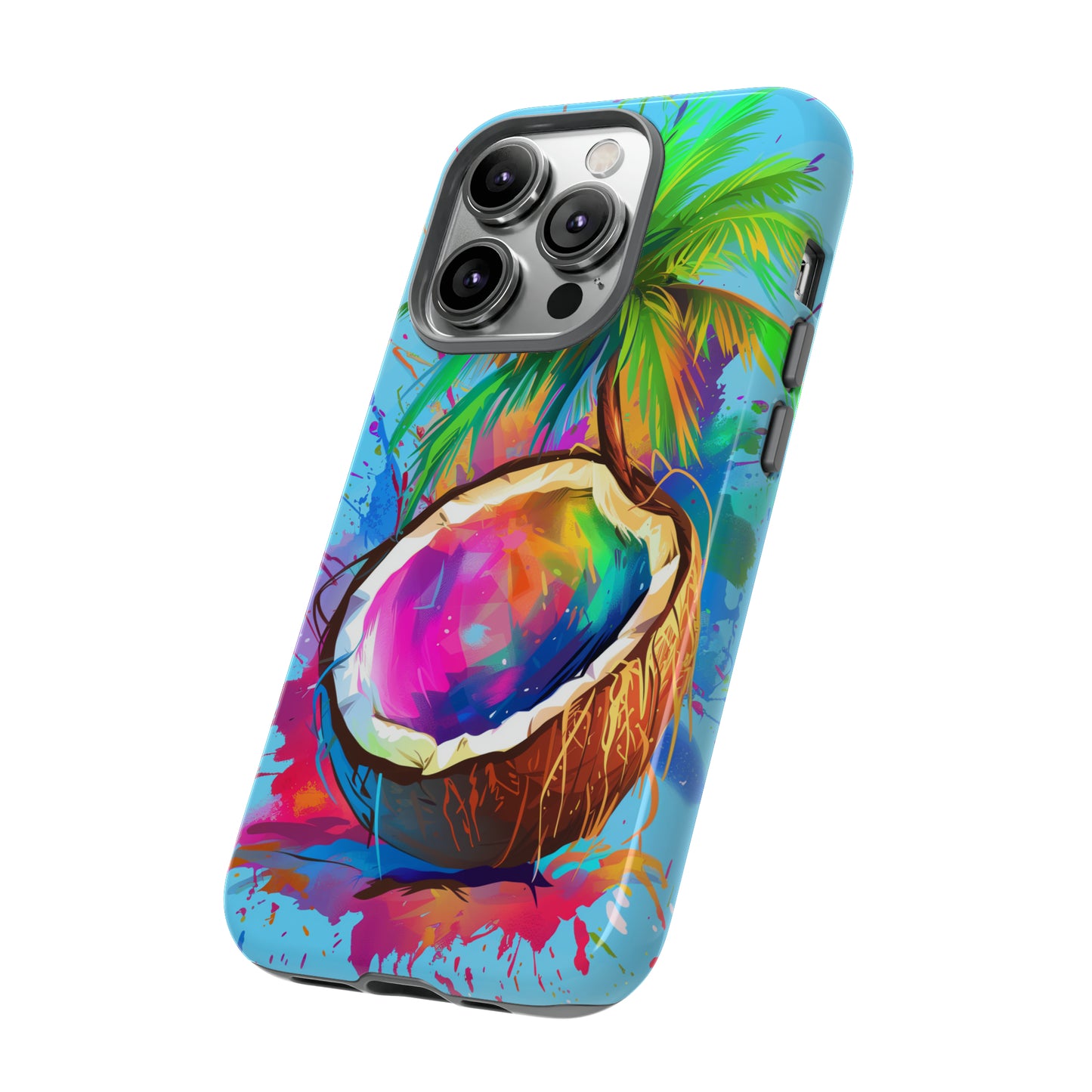 Coconut Colorful Hawaiian Tropical Phone Case, 808, Island Tropics, Wireless Compatible, Protective Cell Phone Case iPhone, Samsung, Pixel