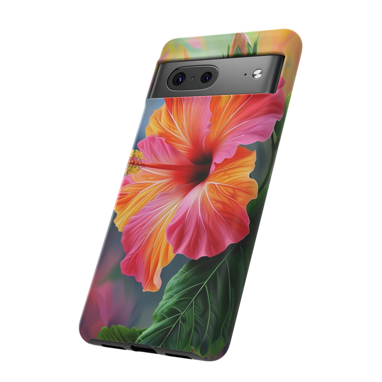Hibiscus Flower Hawaiian Phone Case, Tropical, Wireless Compatible, Protective Cell Phone Case for iPhone, Samsung, Pixel phones