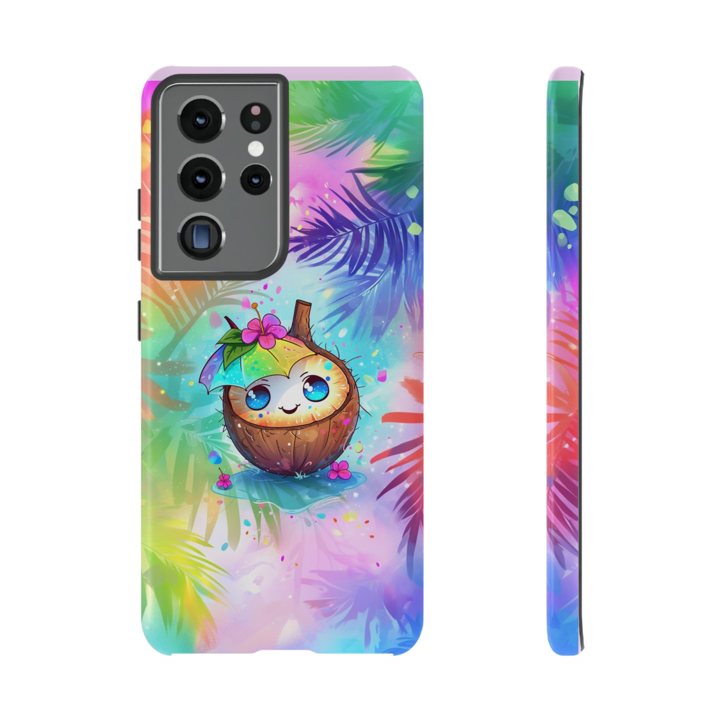 Cute Anime Coconut Hawaiian Tropical Phone Case, 808, Island Tropics, Wireless Compatible, Protective Cell Phone Case iPhone, Samsung, Pixel