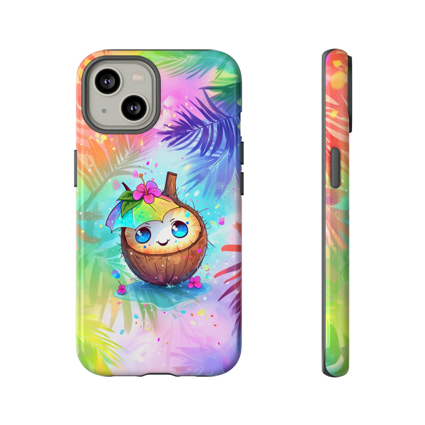 Cute Anime Coconut Hawaiian Tropical Phone Case, 808, Island Tropics, Wireless Compatible, Protective Cell Phone Case iPhone, Samsung, Pixel