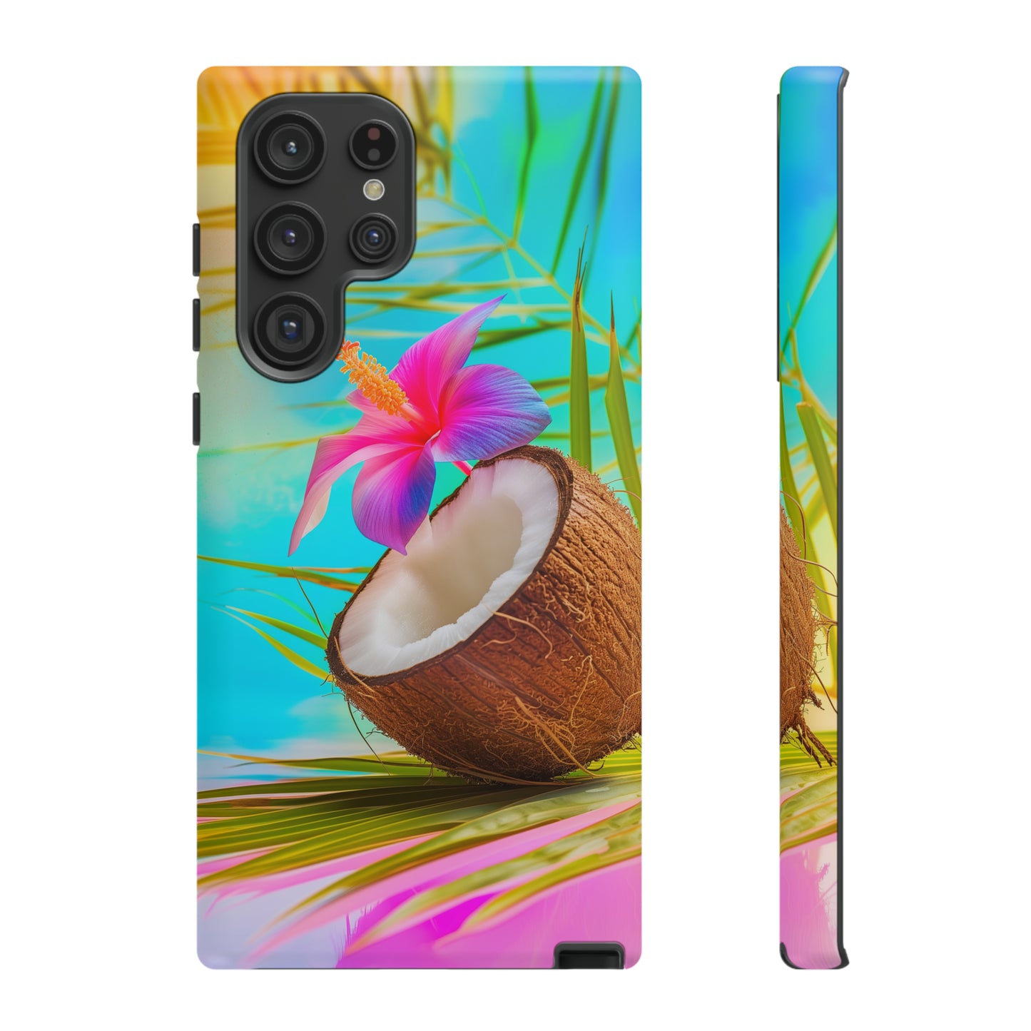 Coconut Colorful Hawaiian Tropical Phone Case, 808, Island Tropics, Wireless Compatible, Protective Cell Phone Case iPhone, Samsung, Pixel
