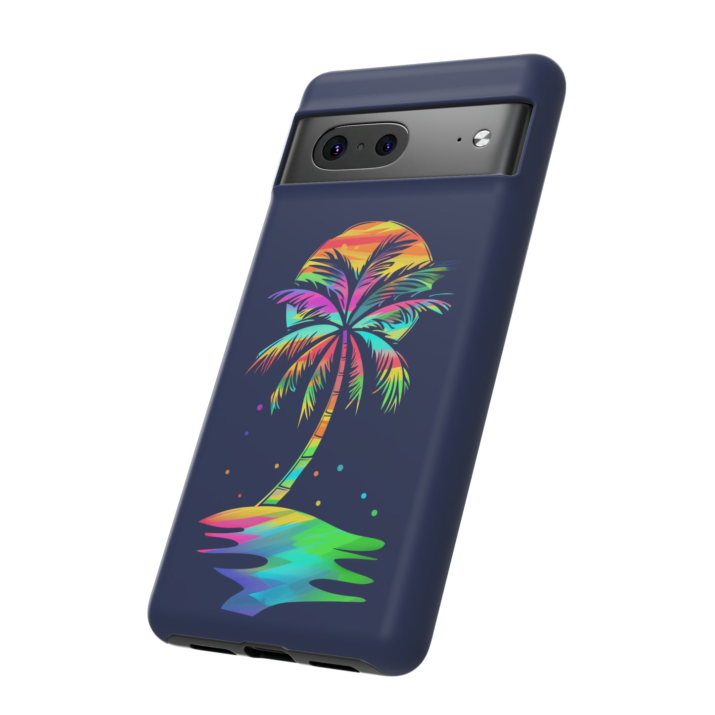 Night Palm Tree Hawaiian Phone Case, Tropical, Hibiscus, Wireless Compatible, Protective Cell Phone Case for iPhone, Samsung, Pixel phones