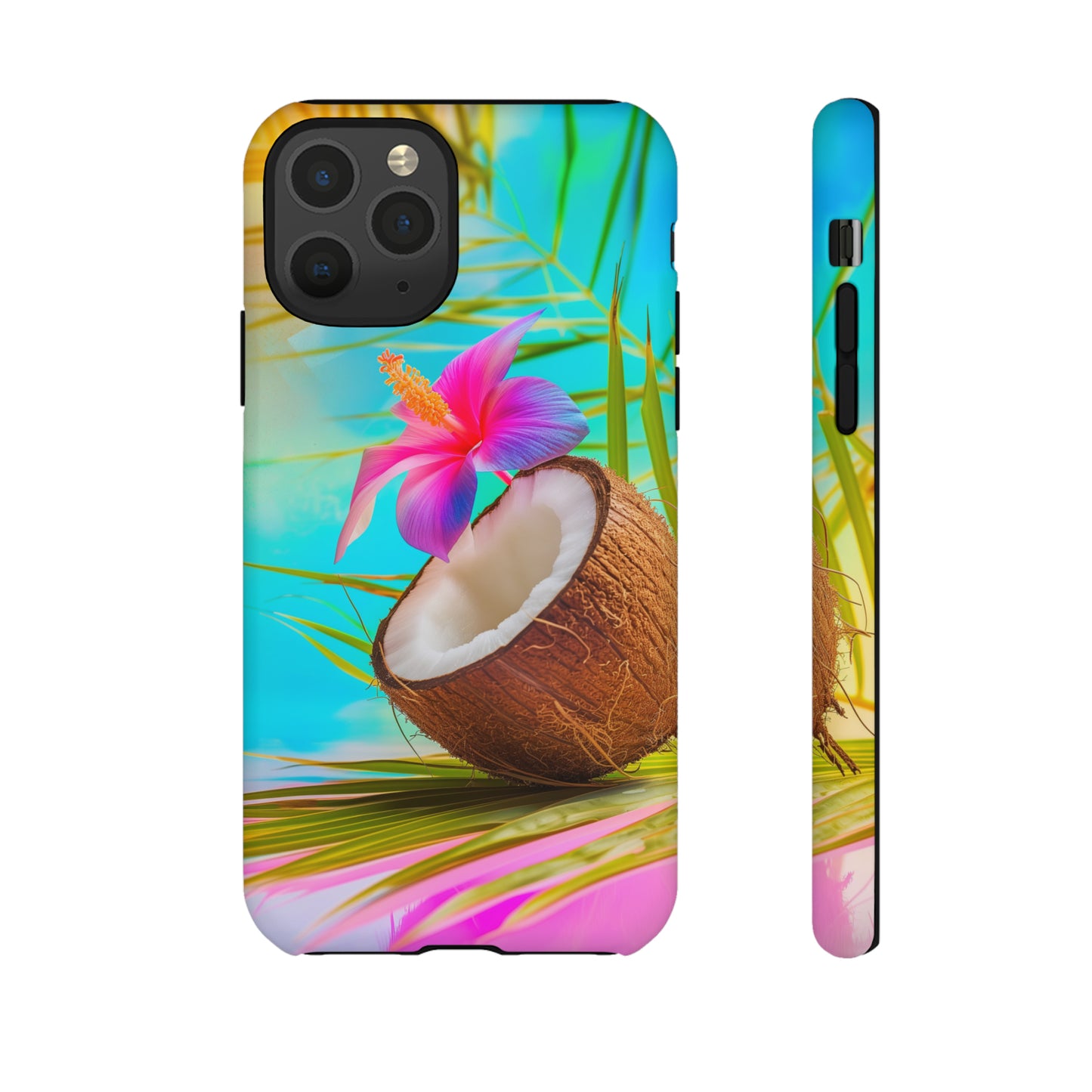 Coconut Colorful Hawaiian Tropical Phone Case, 808, Island Tropics, Wireless Compatible, Protective Cell Phone Case iPhone, Samsung, Pixel