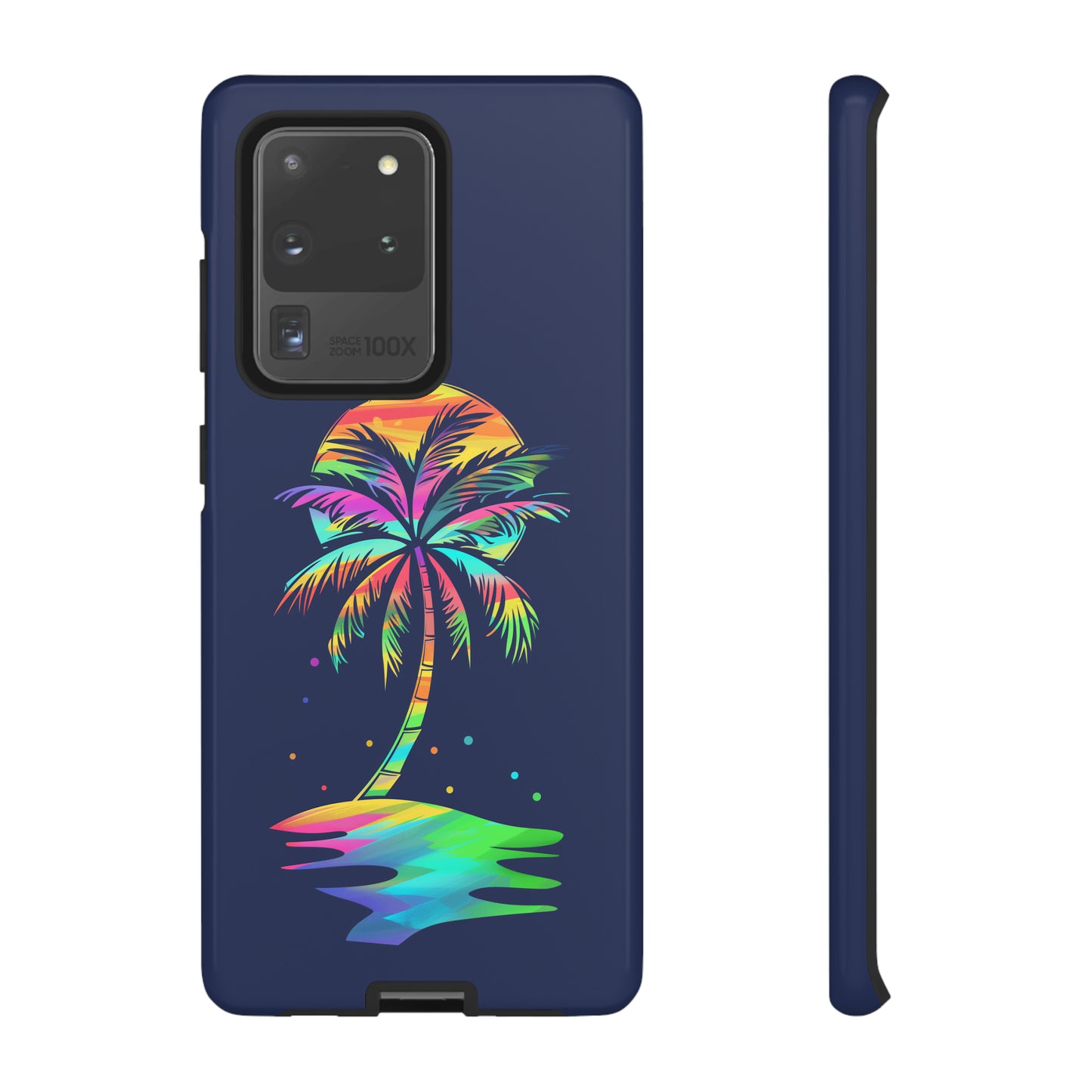 Night Palm Tree Hawaiian Phone Case, Tropical, Hibiscus, Wireless Compatible, Protective Cell Phone Case for iPhone, Samsung, Pixel phones