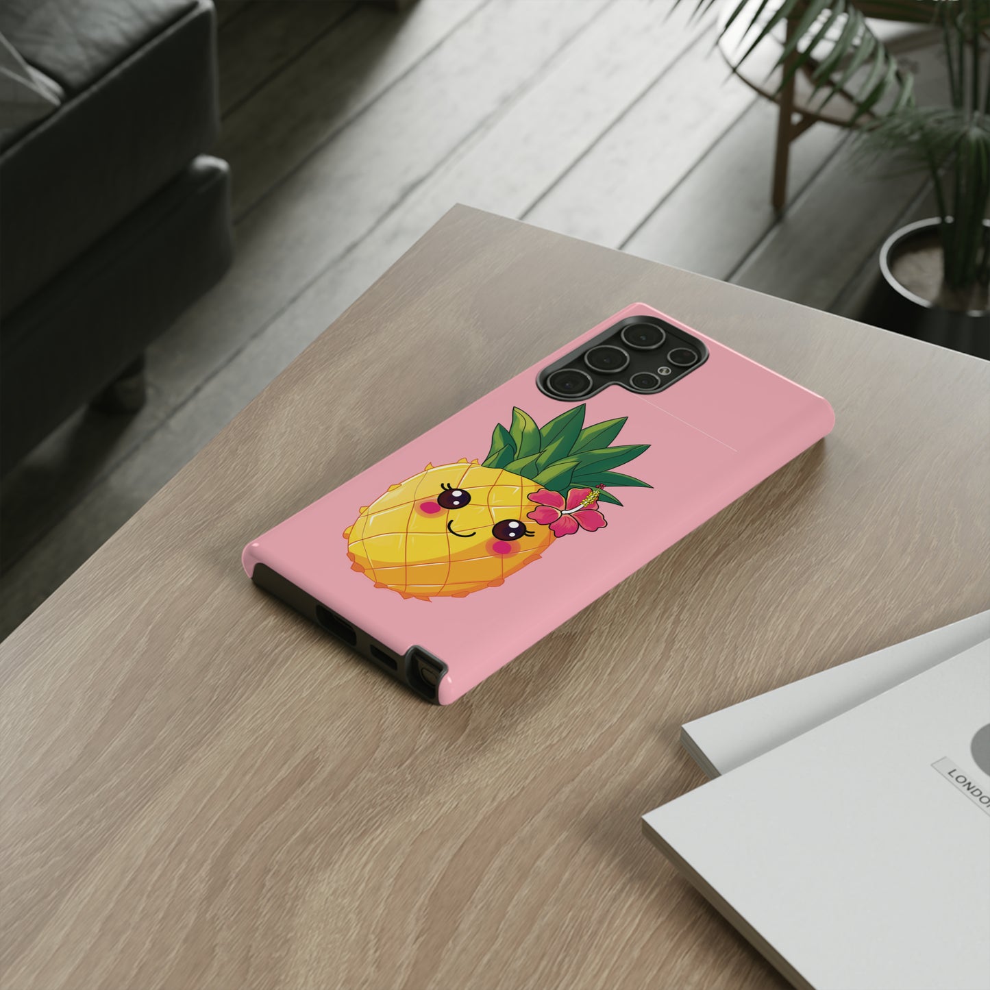 Cute Pineapple Hawaiian Phone Case, Tropical, Hibiscus, Wireless Compatible, Protective Cell Phone Case for iPhone, Samsung, Pixel phones