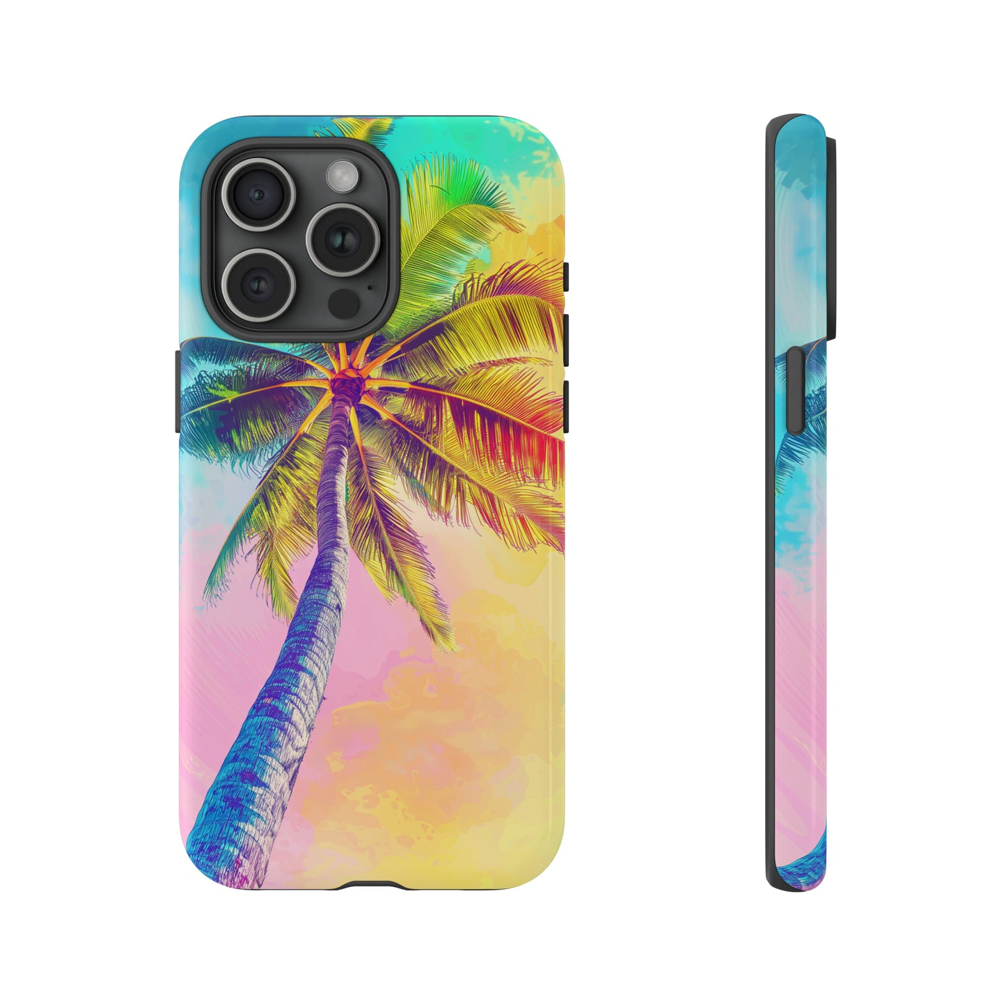 Palm Tree Colorful Hawaiian Tropical Phone Case, 808, Island Tropics, Wireless Compatible, Protective Cell Phone Case iPhone, Samsung, Pixel