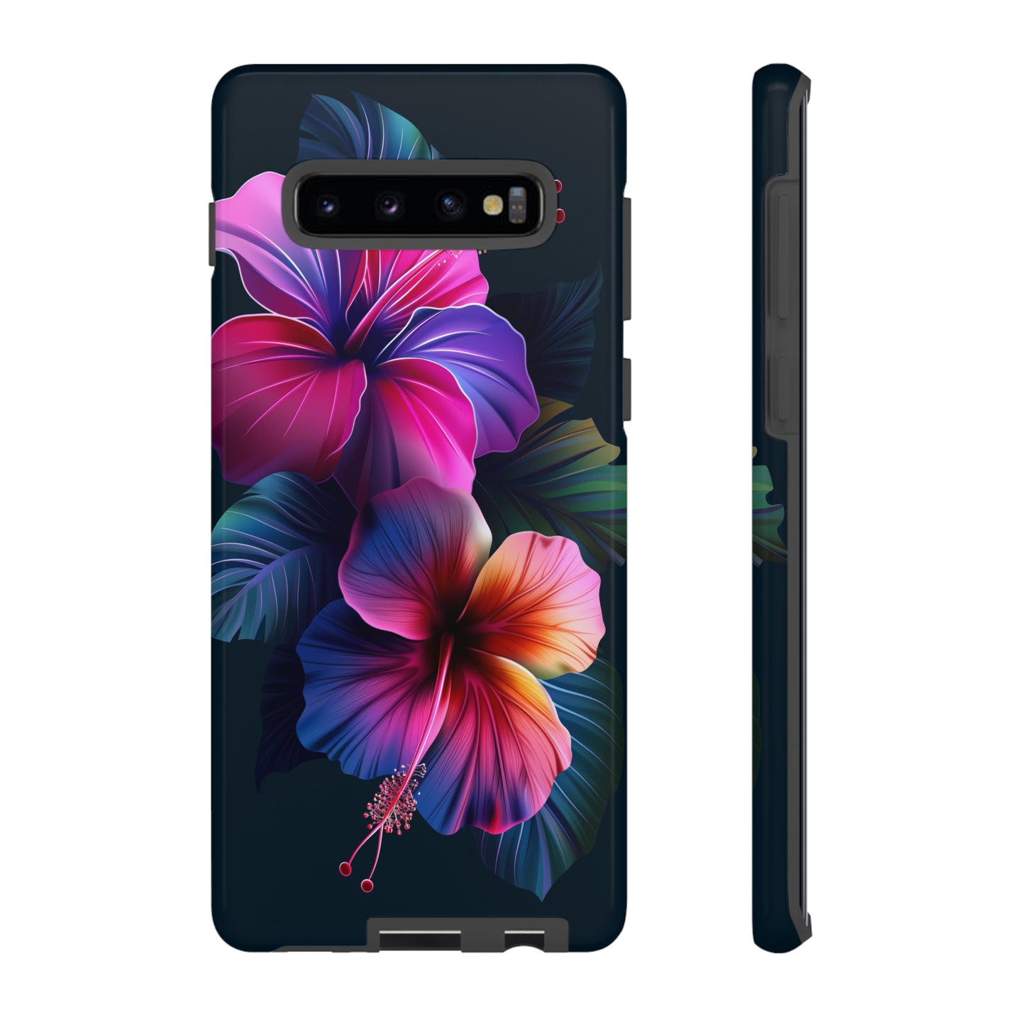Hibiscus Neon Dark Hawaiian Tropical Phone Case, 808, Island Tropics, Wireless Compatible, Protective Cell Phone Case iPhone, Samsung, Pixel