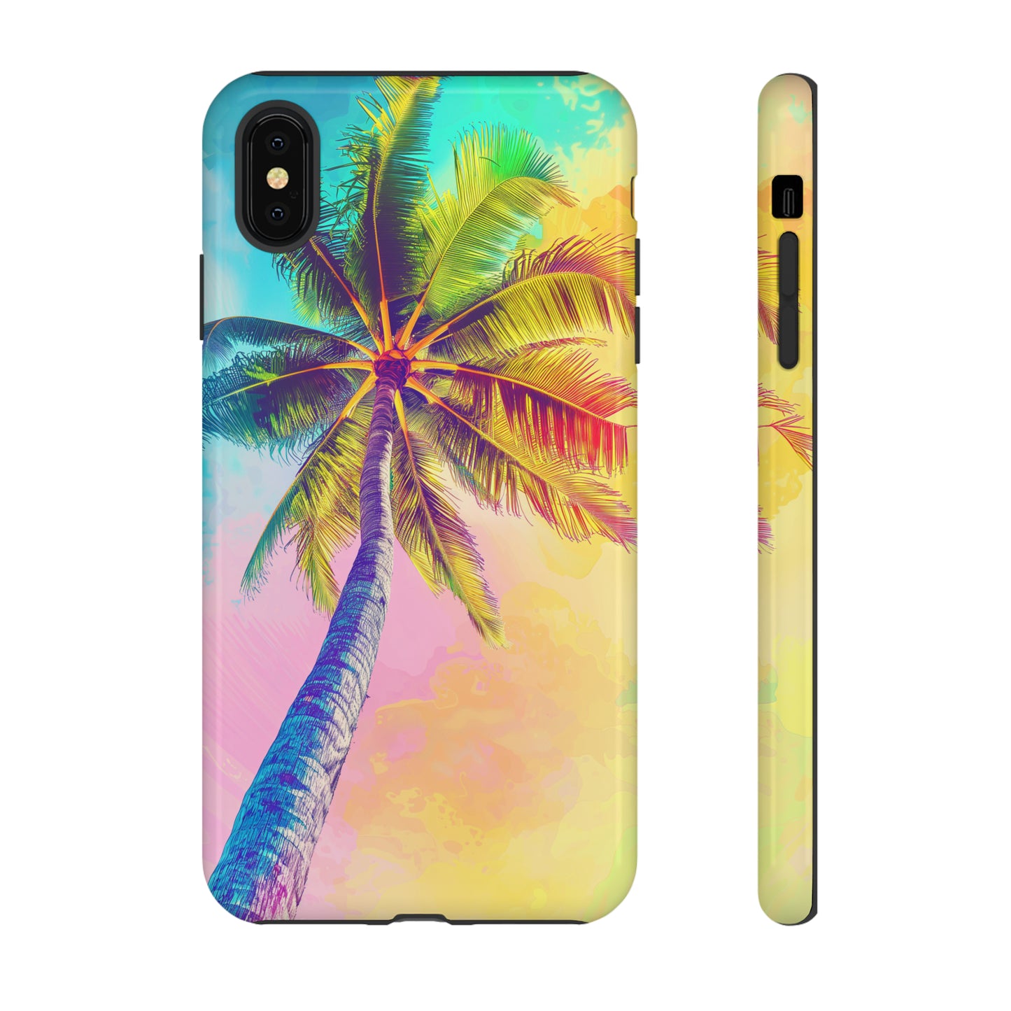 Palm Tree Colorful Hawaiian Tropical Phone Case, 808, Island Tropics, Wireless Compatible, Protective Cell Phone Case iPhone, Samsung, Pixel
