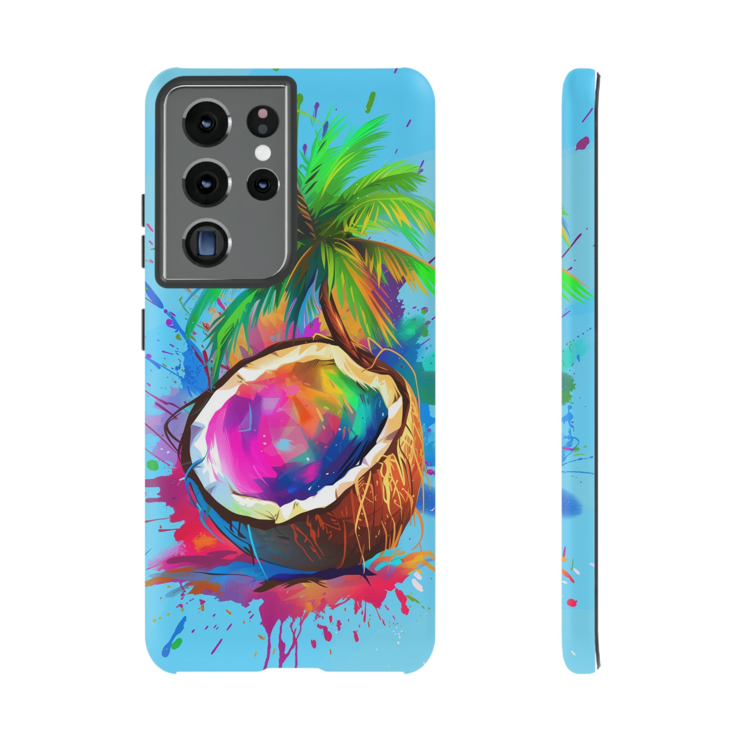 Coconut Colorful Hawaiian Tropical Phone Case, 808, Island Tropics, Wireless Compatible, Protective Cell Phone Case iPhone, Samsung, Pixel