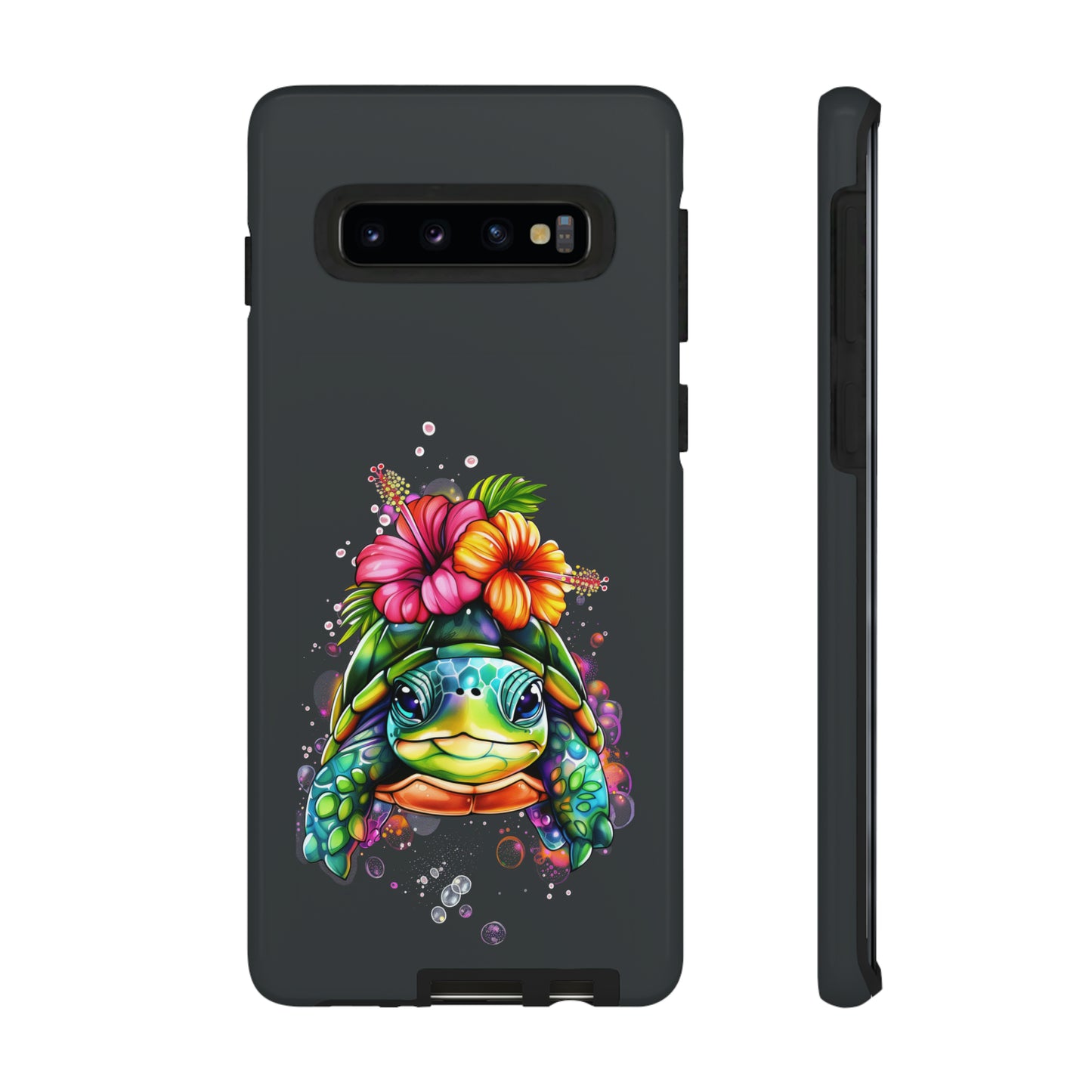 Color Splash Turtle Hawaiian Phone Case, Tropical, Hibiscus, Wireless Compatible, Protective Cell Phone Case for iPhone, Samsung, Pixel