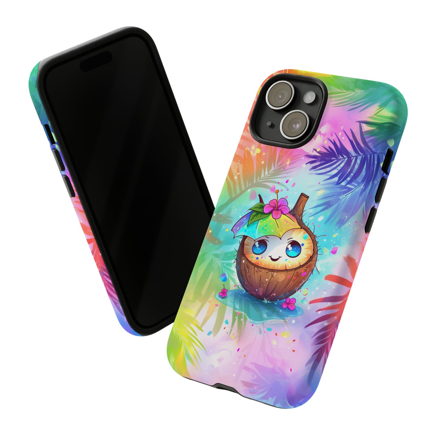 Cute Anime Coconut Hawaiian Tropical Phone Case, 808, Island Tropics, Wireless Compatible, Protective Cell Phone Case iPhone, Samsung, Pixel