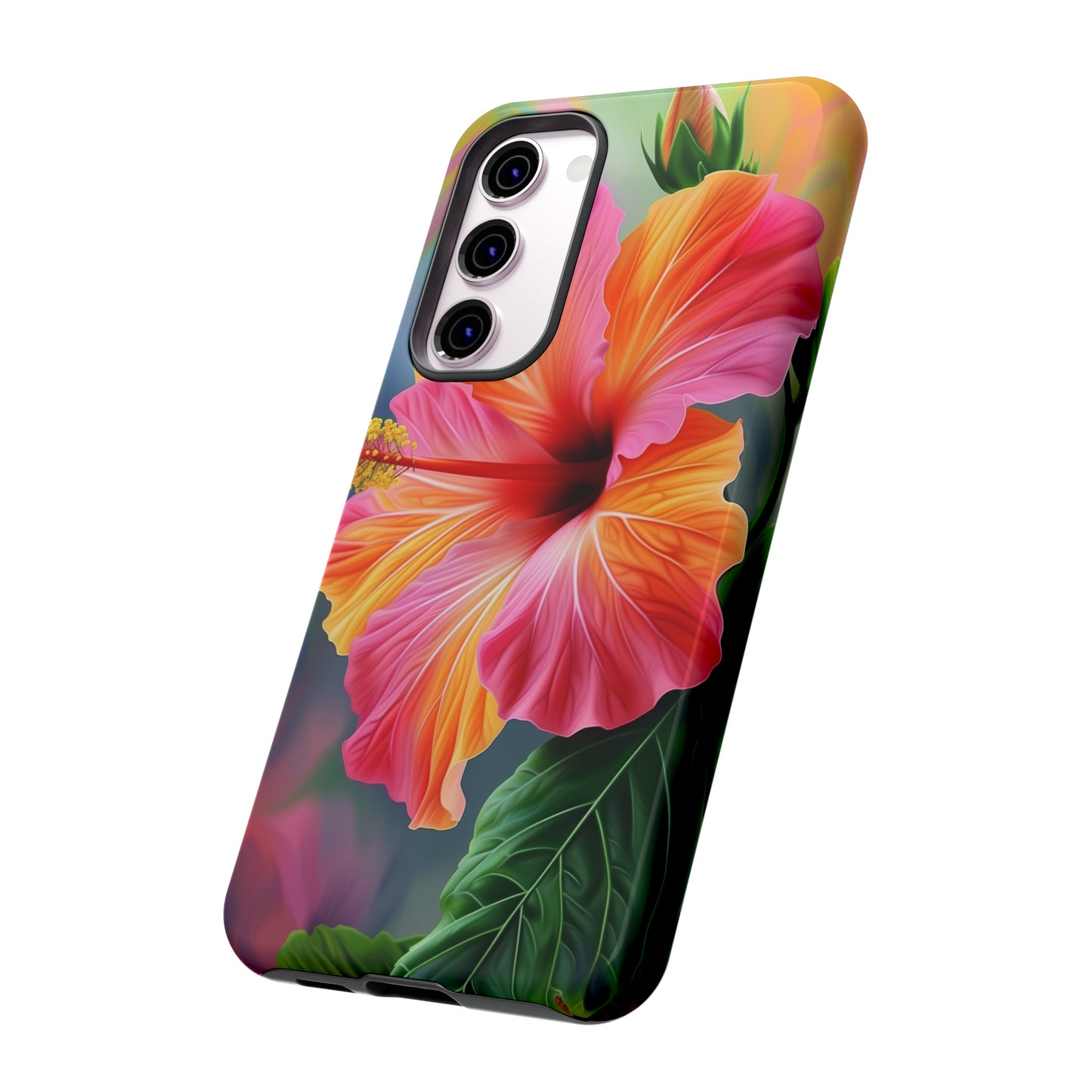 Hibiscus Flower Hawaiian Phone Case, Tropical, Wireless Compatible, Protective Cell Phone Case for iPhone, Samsung, Pixel phones