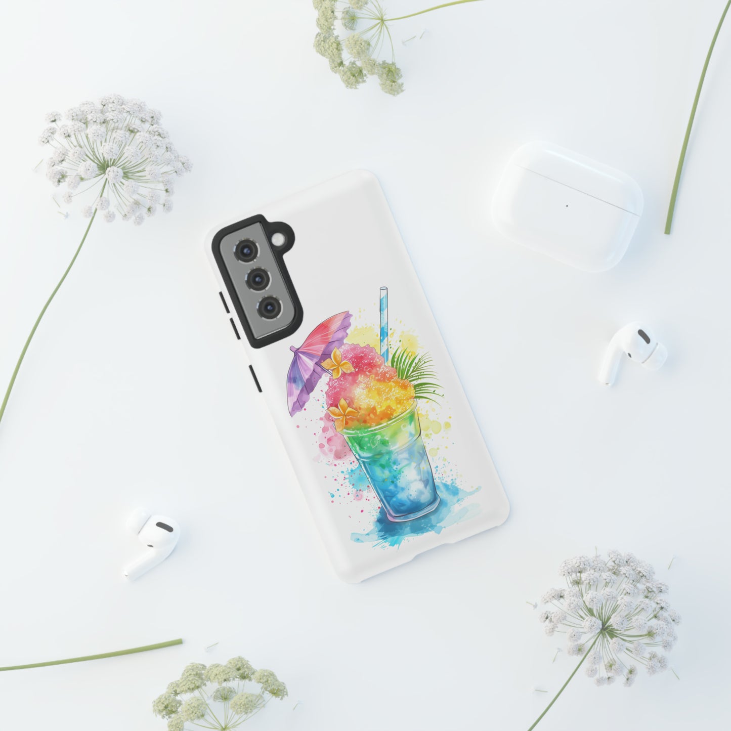Shave Ice Plumeria Hawaiian Tropical Phone Case, 808, Island Tropics, Wireless Compatible, Protective Cell Phone Case iPhone, Samsung, Pixel
