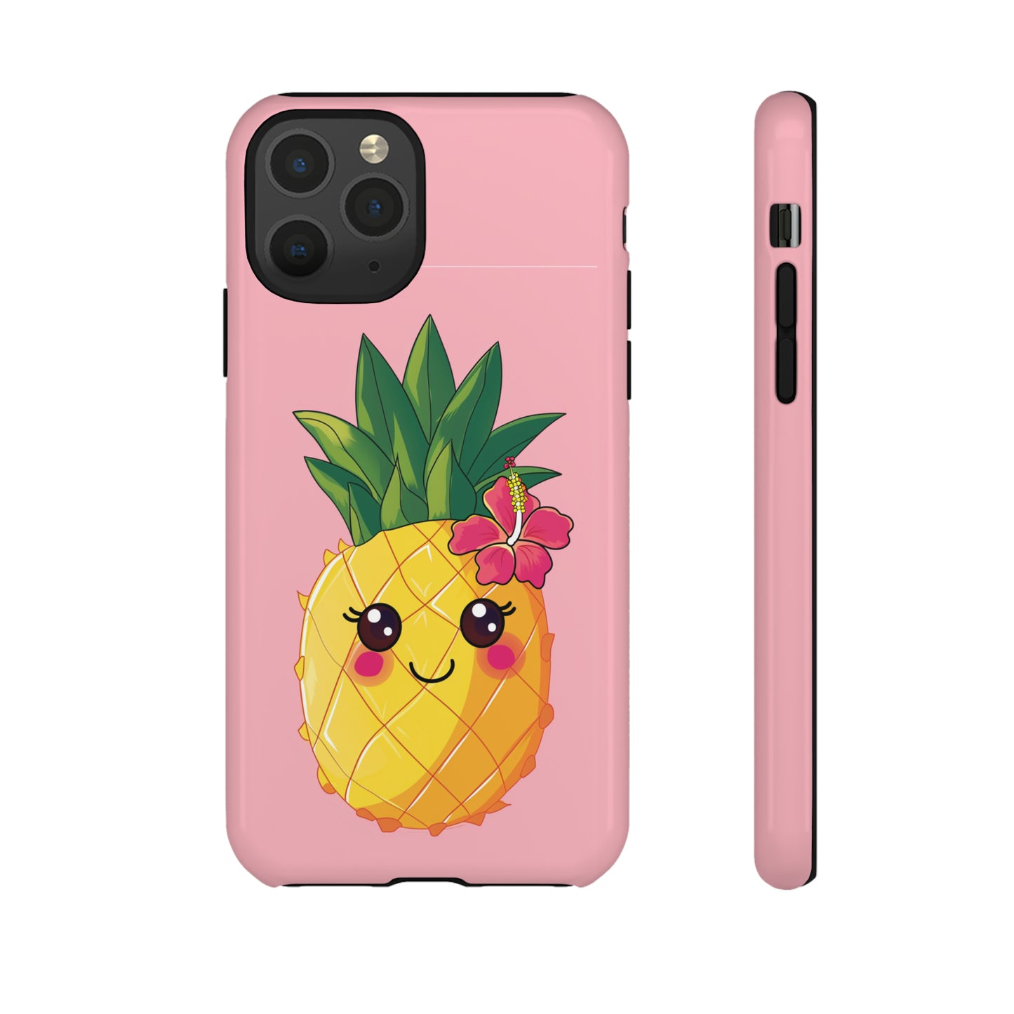 Cute Pineapple Hawaiian Phone Case, Tropical, Hibiscus, Wireless Compatible, Protective Cell Phone Case for iPhone, Samsung, Pixel phones
