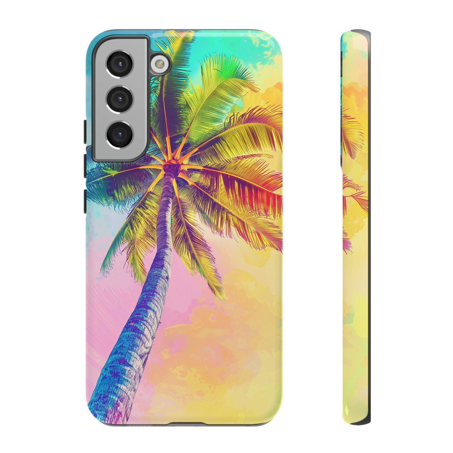 Palm Tree Colorful Hawaiian Tropical Phone Case, 808, Island Tropics, Wireless Compatible, Protective Cell Phone Case iPhone, Samsung, Pixel