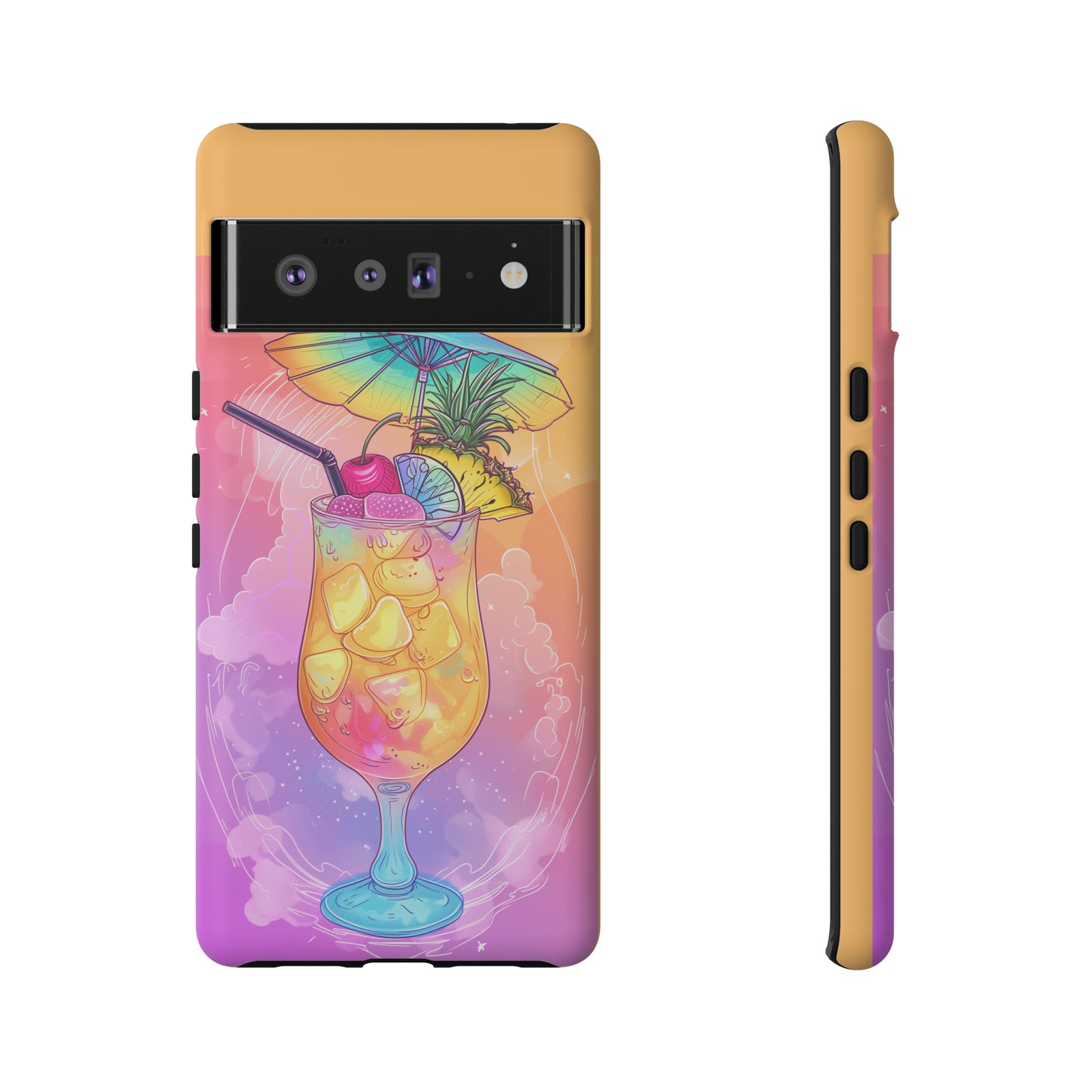 Pina Colada Cocktail Hawaiian Tropical Phone Case, Island Tropics, Wireless Compatible, Protective Cell Phone Case iPhone, Samsung, Pixel