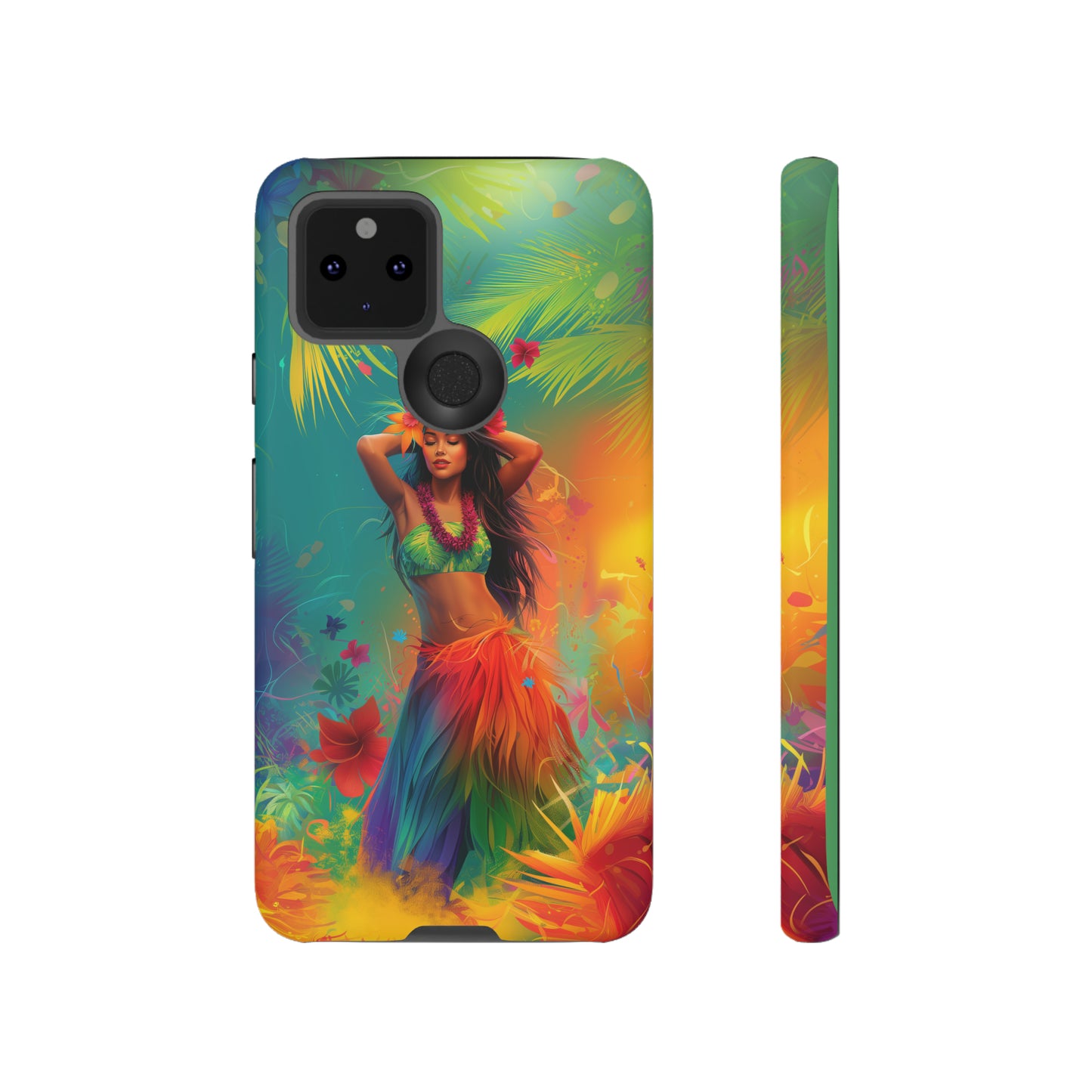 Hula Girl Hawaiian Phone Case, Tropical, Hibiscus, Wireless Compatible, Protective Cell Phone Case for iPhone, Samsung, Pixel phones
