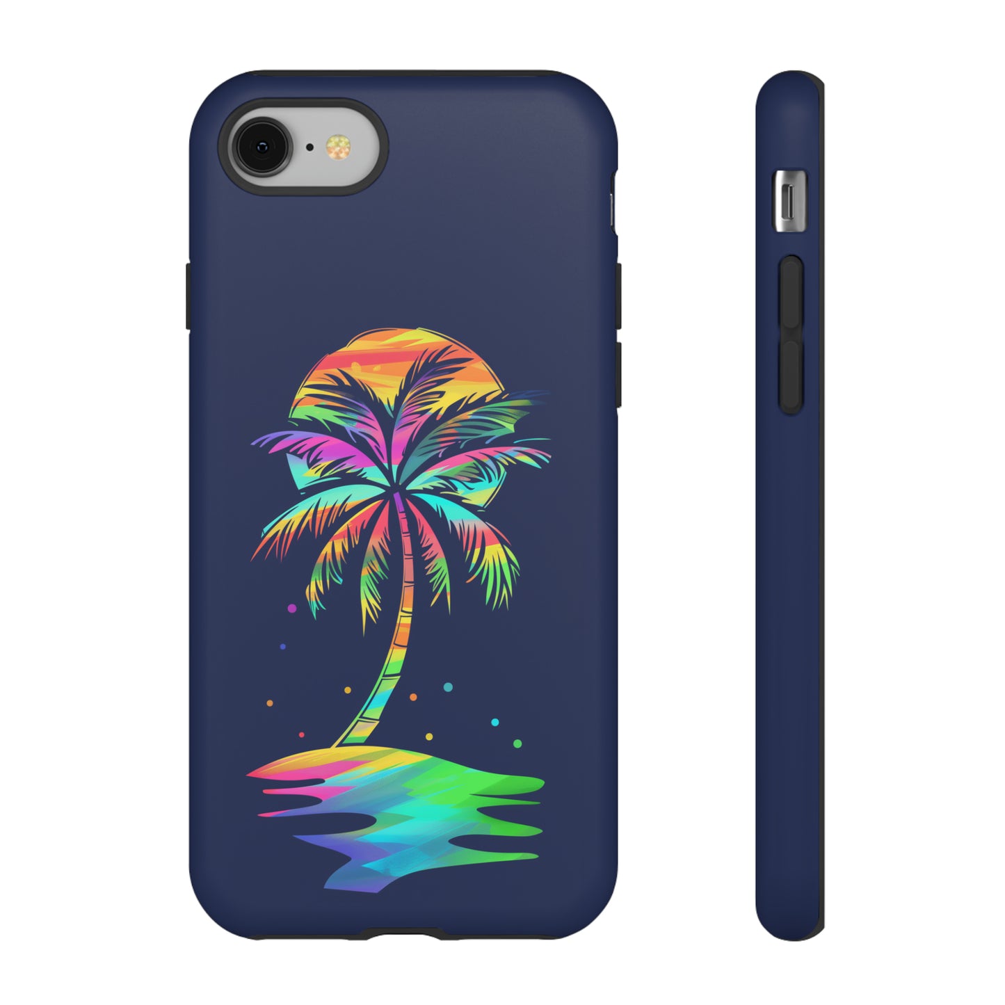 Night Palm Tree Hawaiian Phone Case, Tropical, Hibiscus, Wireless Compatible, Protective Cell Phone Case for iPhone, Samsung, Pixel phones