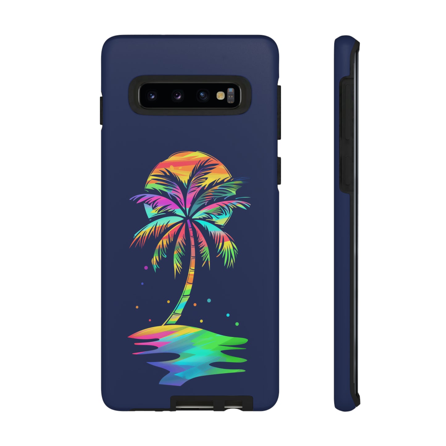 Night Palm Tree Hawaiian Phone Case, Tropical, Hibiscus, Wireless Compatible, Protective Cell Phone Case for iPhone, Samsung, Pixel phones