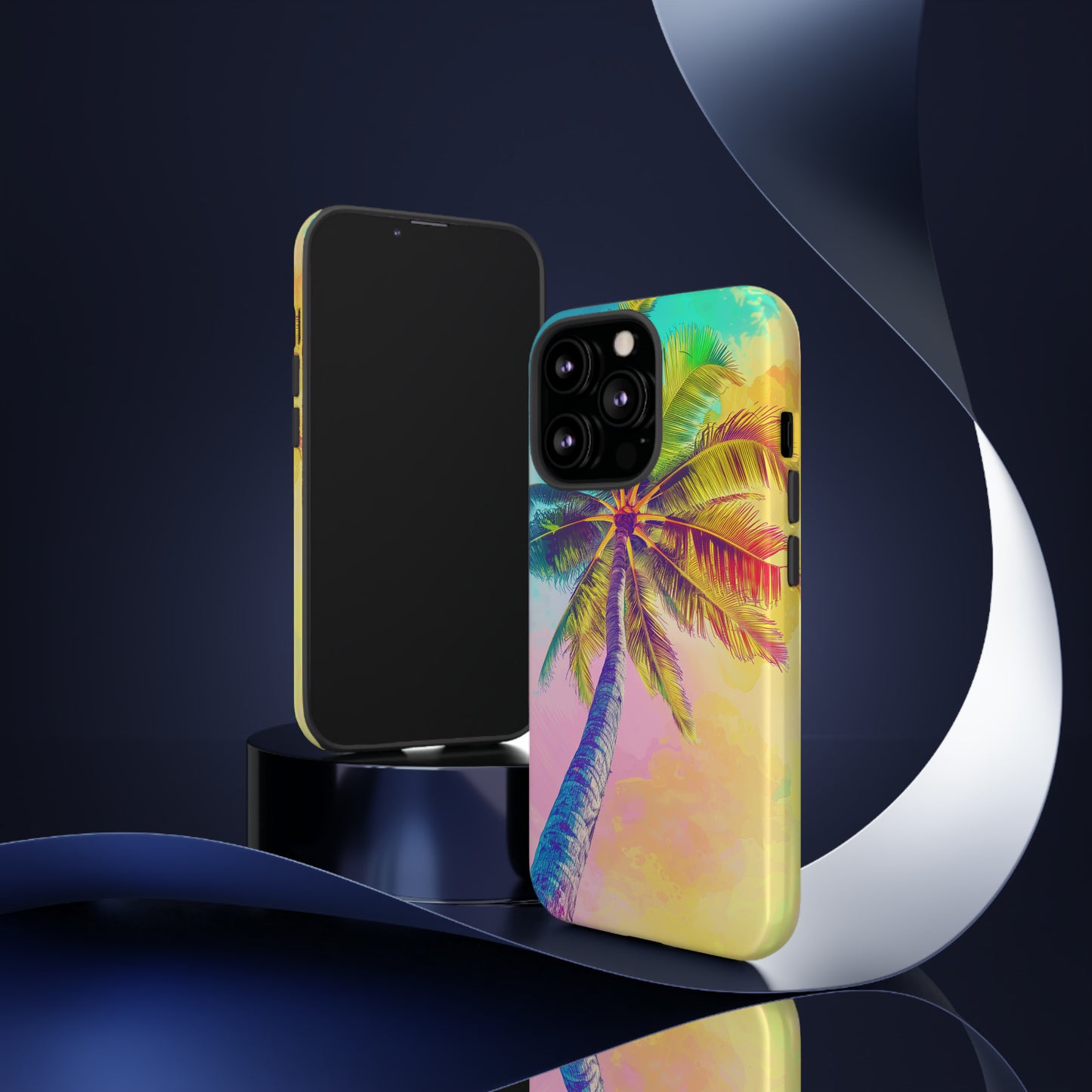 Palm Tree Colorful Hawaiian Tropical Phone Case, 808, Island Tropics, Wireless Compatible, Protective Cell Phone Case iPhone, Samsung, Pixel