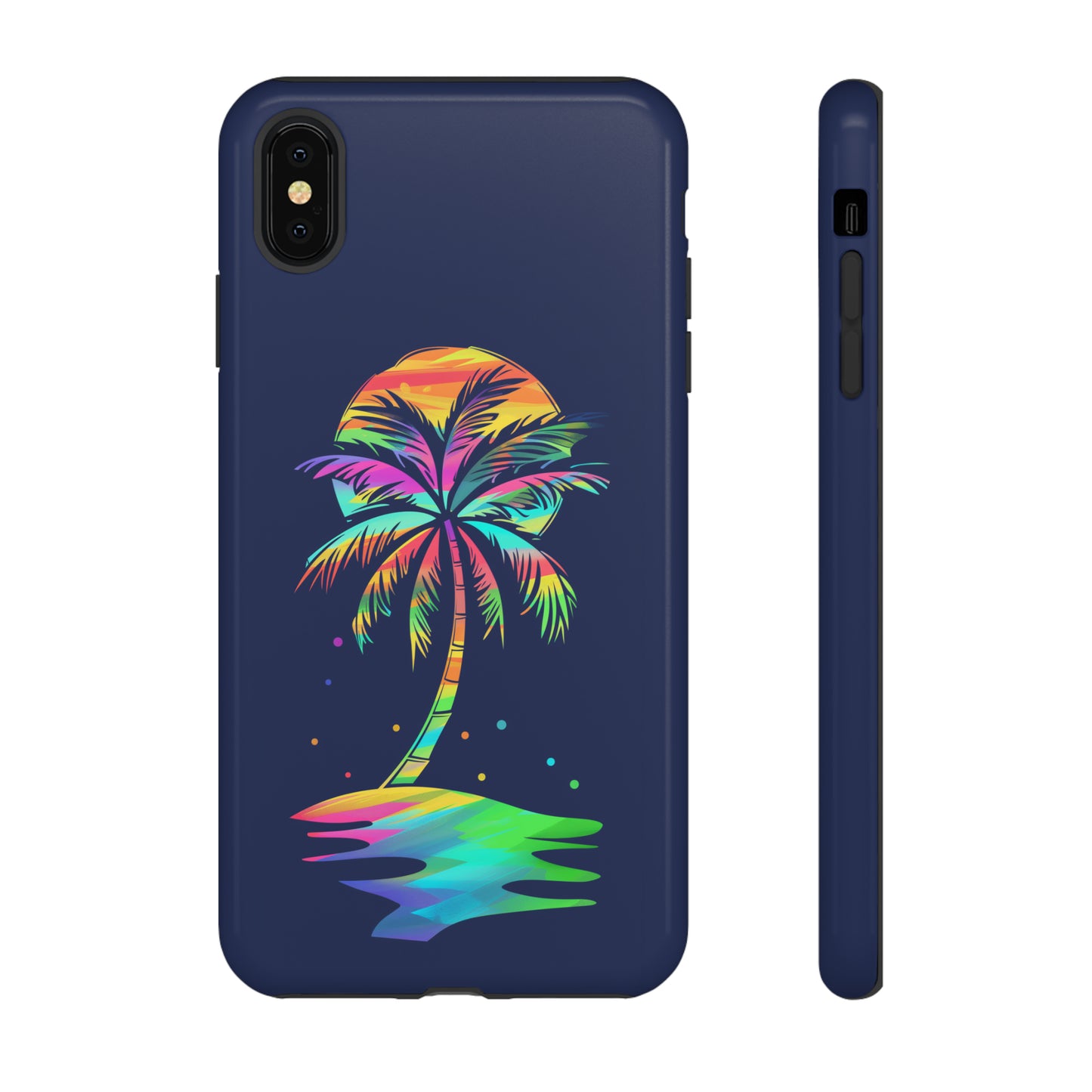 Night Palm Tree Hawaiian Phone Case, Tropical, Hibiscus, Wireless Compatible, Protective Cell Phone Case for iPhone, Samsung, Pixel phones