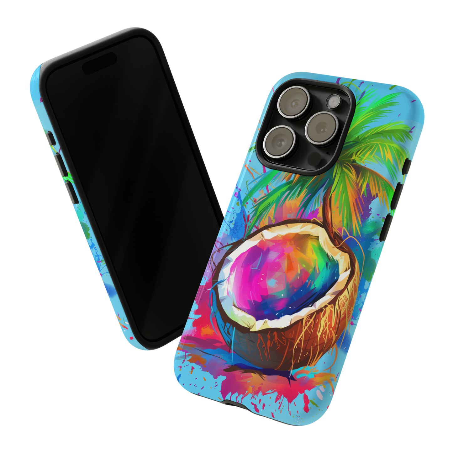 Coconut Colorful Hawaiian Tropical Phone Case, 808, Island Tropics, Wireless Compatible, Protective Cell Phone Case iPhone, Samsung, Pixel