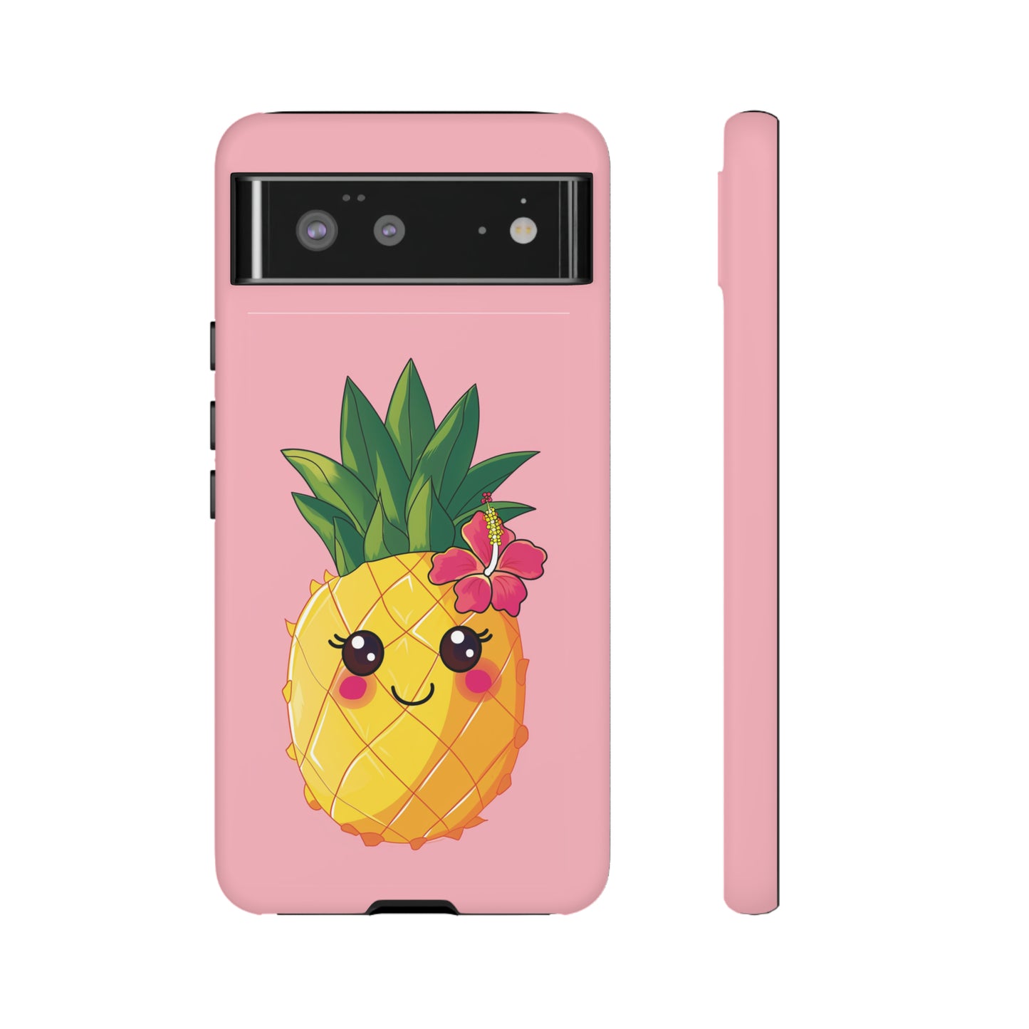 Cute Pineapple Hawaiian Phone Case, Tropical, Hibiscus, Wireless Compatible, Protective Cell Phone Case for iPhone, Samsung, Pixel phones