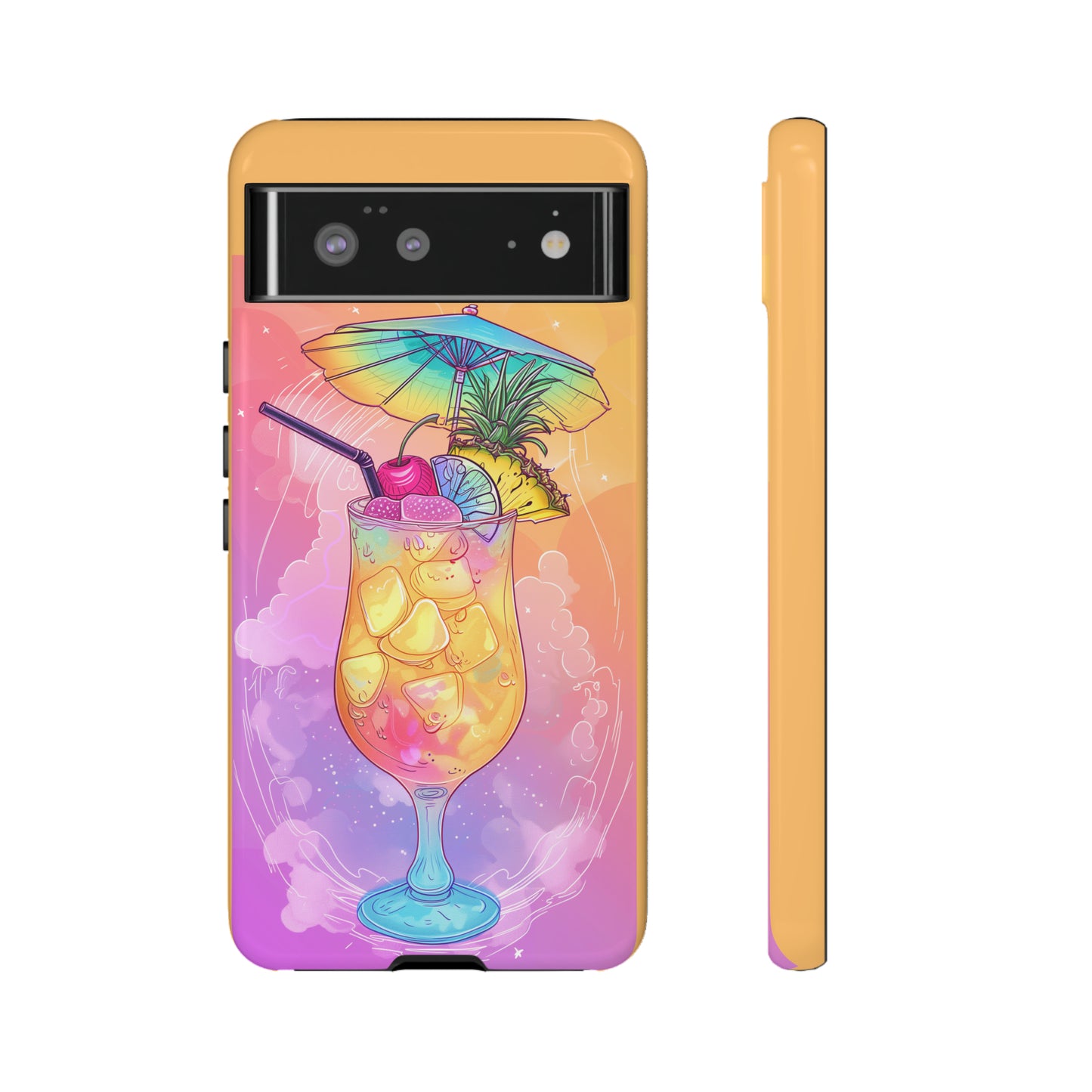 Pina Colada Cocktail Hawaiian Tropical Phone Case, Island Tropics, Wireless Compatible, Protective Cell Phone Case iPhone, Samsung, Pixel