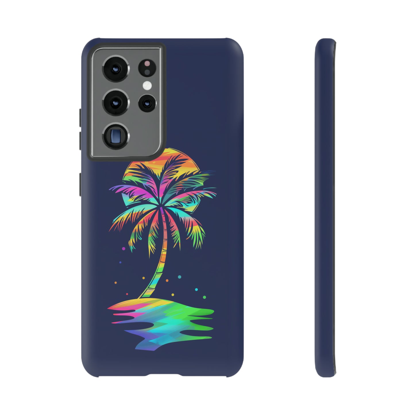 Night Palm Tree Hawaiian Phone Case, Tropical, Hibiscus, Wireless Compatible, Protective Cell Phone Case for iPhone, Samsung, Pixel phones