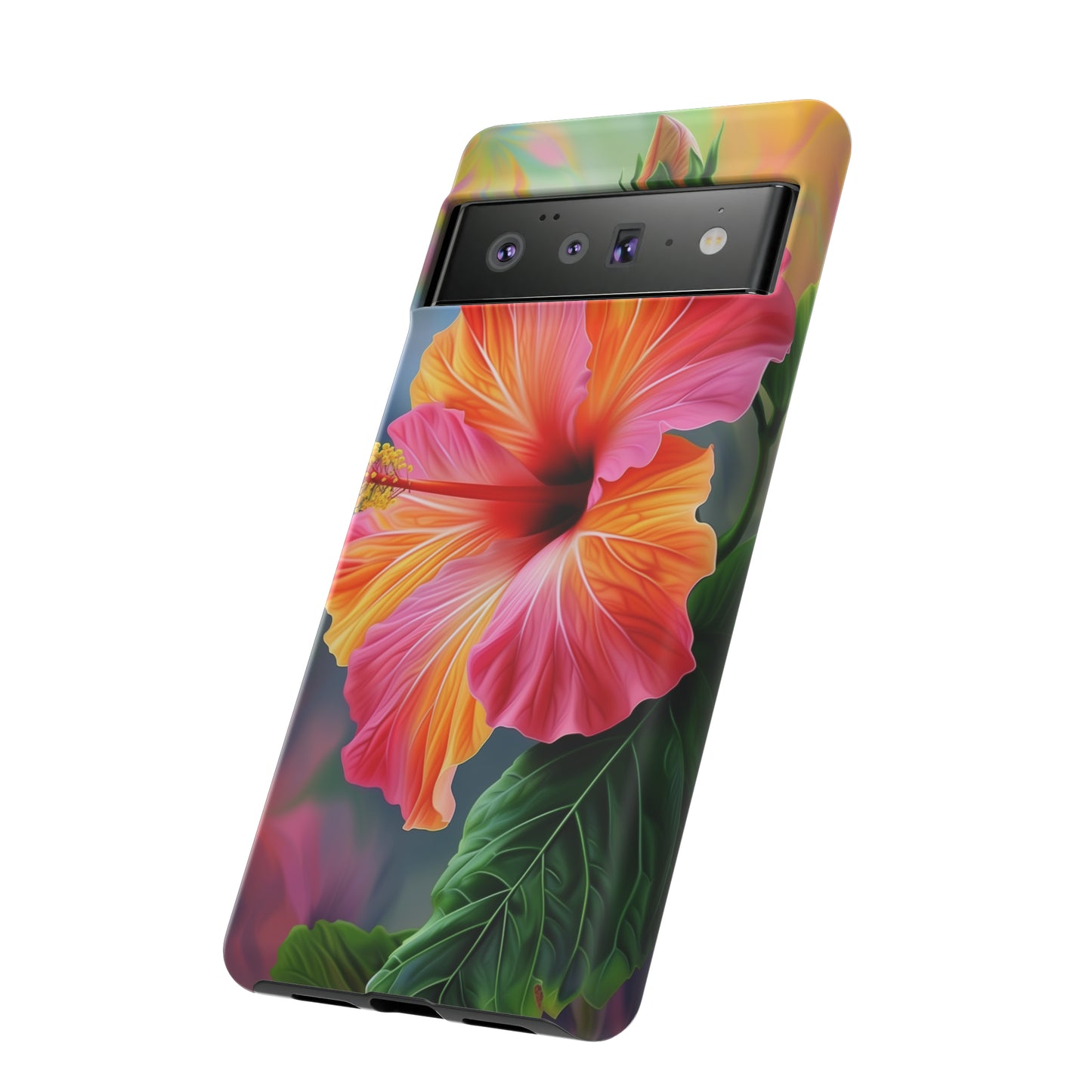 Hibiscus Flower Hawaiian Phone Case, Tropical, Wireless Compatible, Protective Cell Phone Case for iPhone, Samsung, Pixel phones