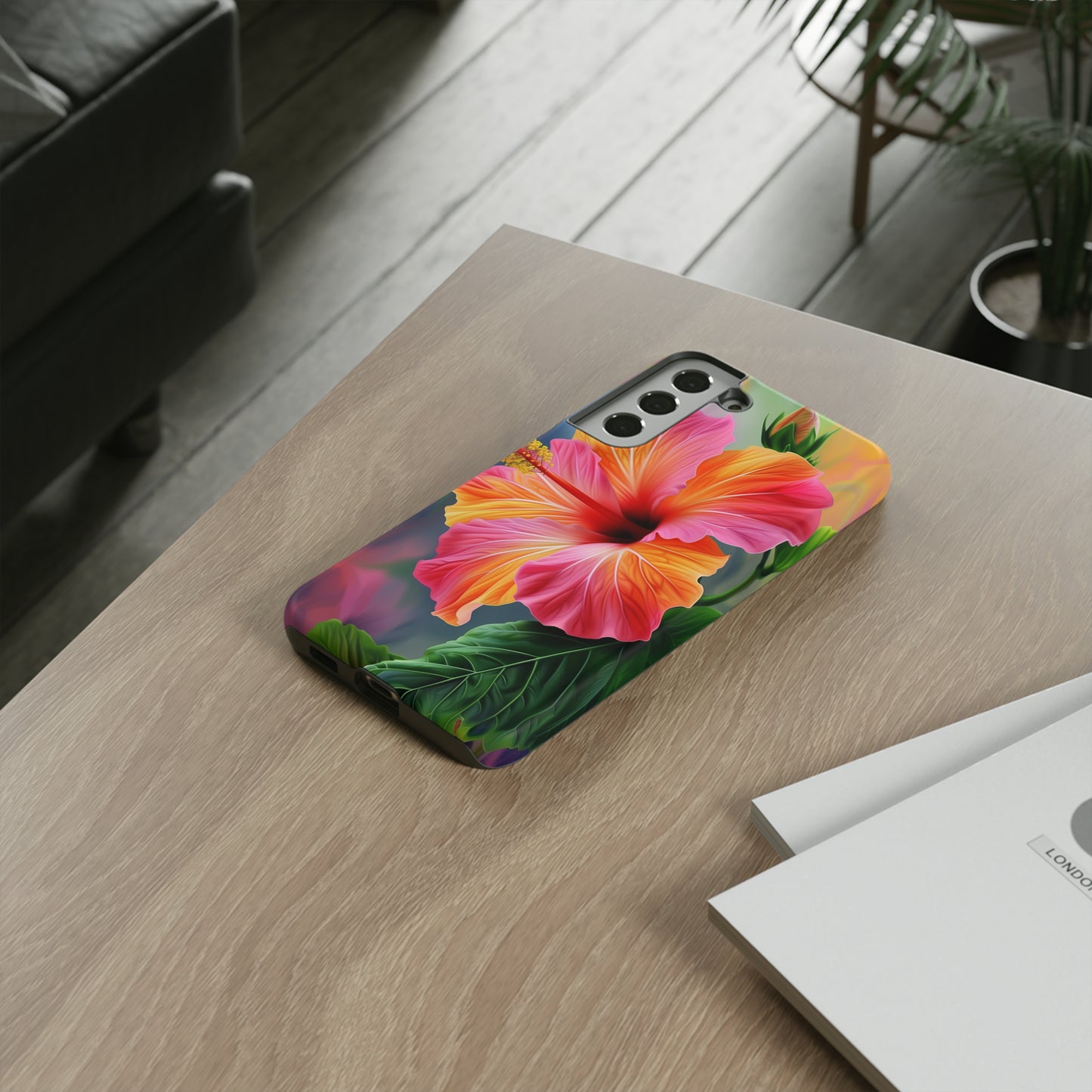 Hibiscus Flower Hawaiian Phone Case, Tropical, Wireless Compatible, Protective Cell Phone Case for iPhone, Samsung, Pixel phones