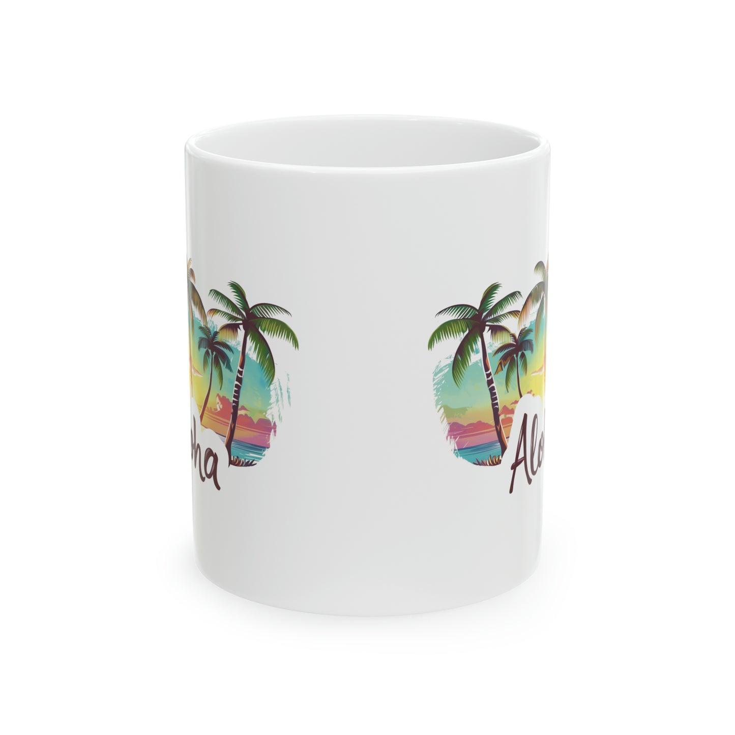 Aloha Sunset Hawaiian Ceramic Mug 11oz, Hawaii Mug, HI Mug, Aloha Mug, 808 Mug, Island Mug, Tropical Mug, Coffee Mug