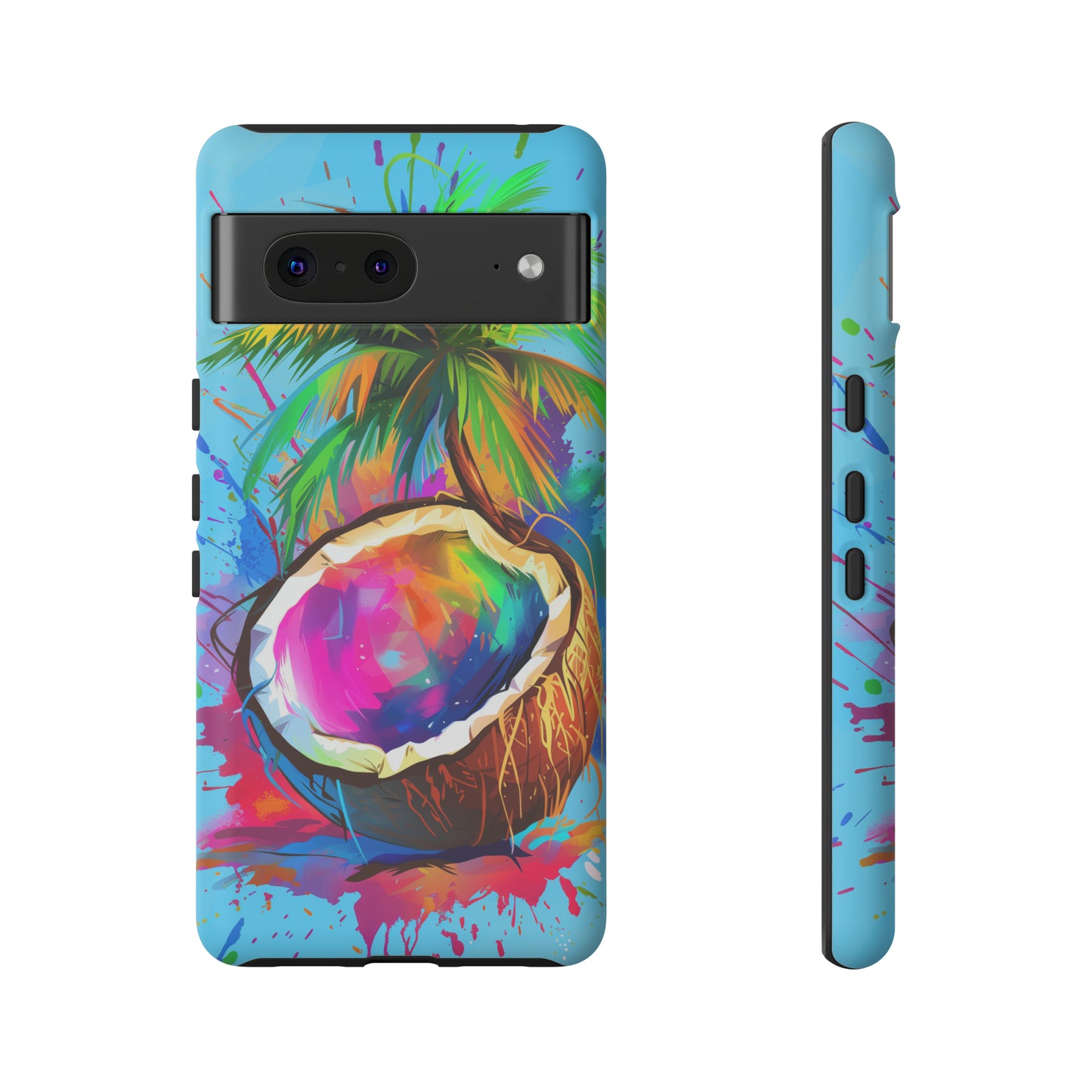 Coconut Colorful Hawaiian Tropical Phone Case, 808, Island Tropics, Wireless Compatible, Protective Cell Phone Case iPhone, Samsung, Pixel