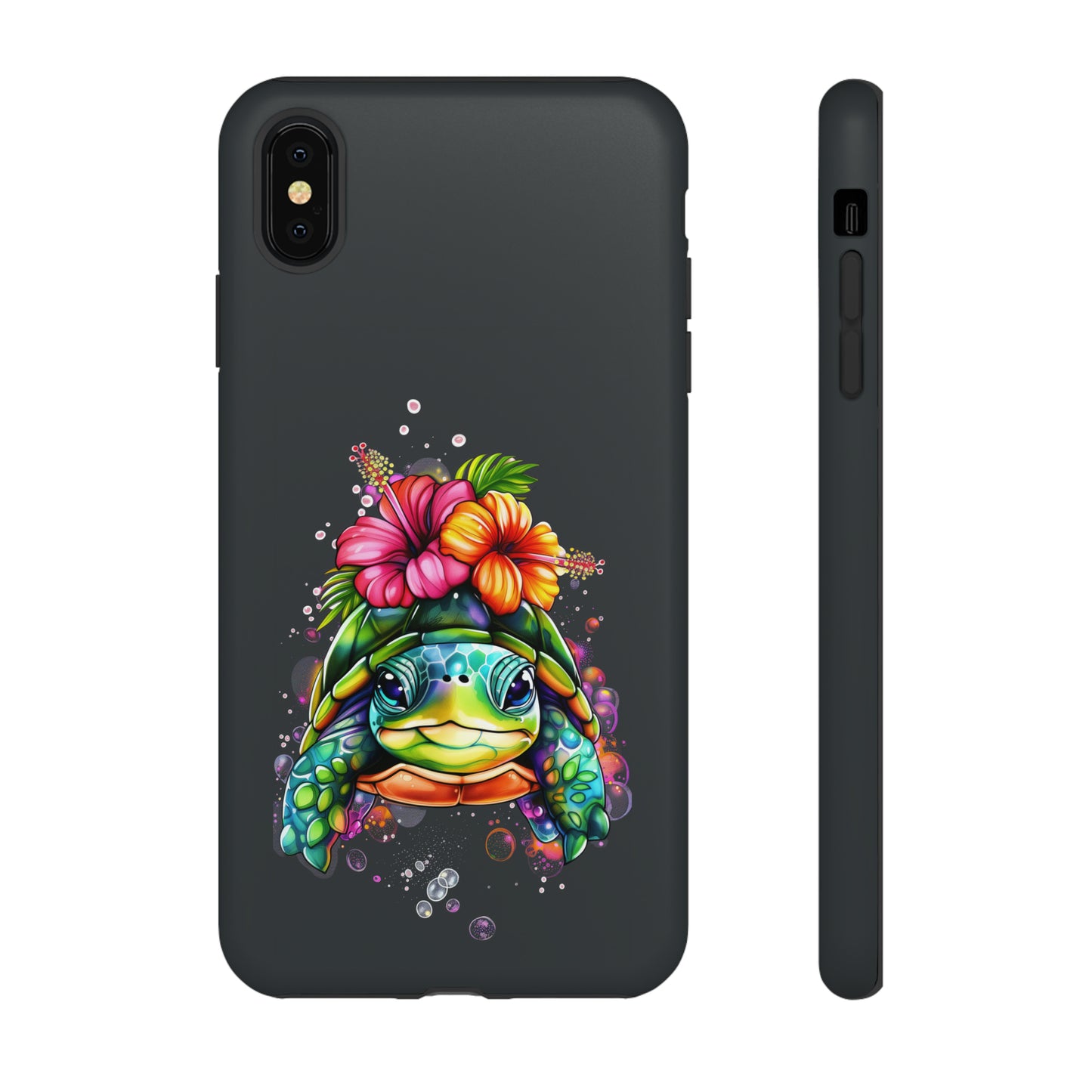 Color Splash Turtle Hawaiian Phone Case, Tropical, Hibiscus, Wireless Compatible, Protective Cell Phone Case for iPhone, Samsung, Pixel