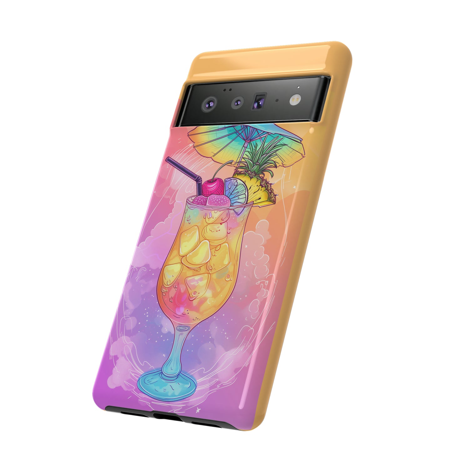 Pina Colada Cocktail Hawaiian Tropical Phone Case, Island Tropics, Wireless Compatible, Protective Cell Phone Case iPhone, Samsung, Pixel