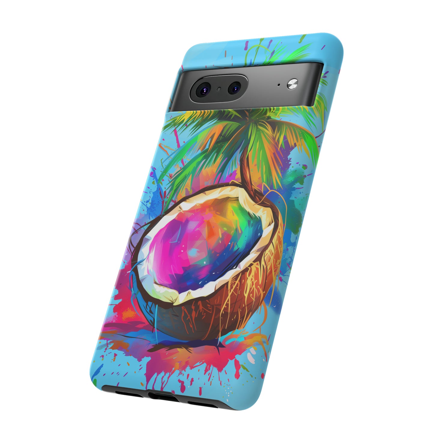 Coconut Colorful Hawaiian Tropical Phone Case, 808, Island Tropics, Wireless Compatible, Protective Cell Phone Case iPhone, Samsung, Pixel