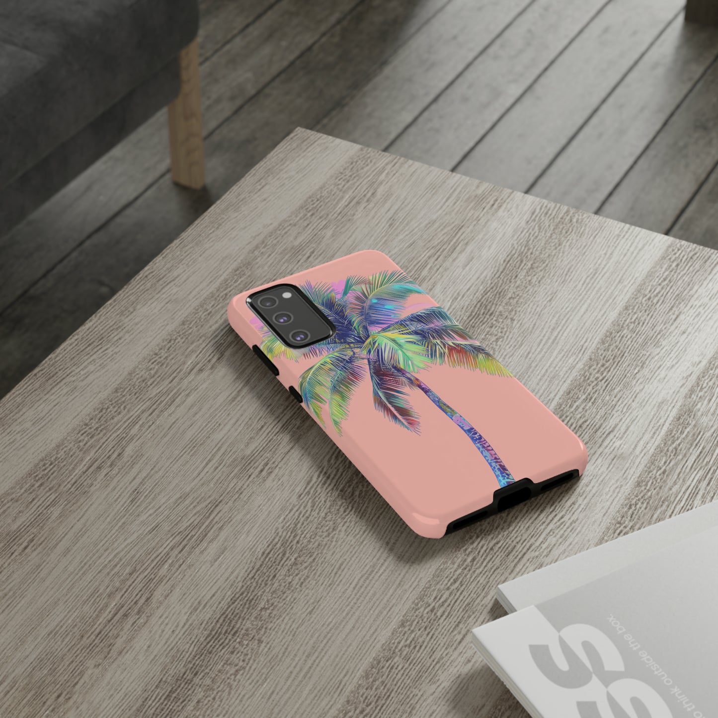 Pink Palm Tree Hawaiian Phone Case, Tropical, Hibiscus, Wireless Compatible, Protective Cell Phone Case for iPhone, Samsung, Pixel phones