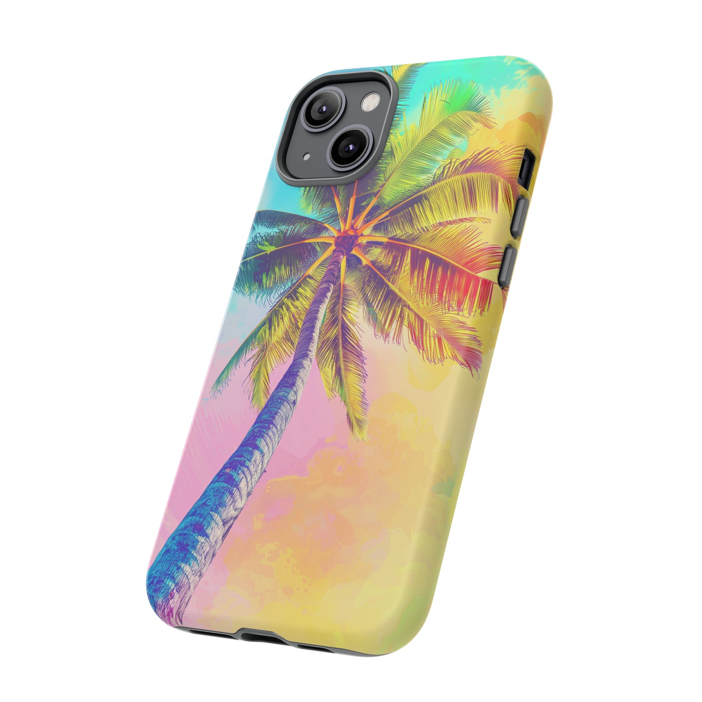 Palm Tree Colorful Hawaiian Tropical Phone Case, 808, Island Tropics, Wireless Compatible, Protective Cell Phone Case iPhone, Samsung, Pixel
