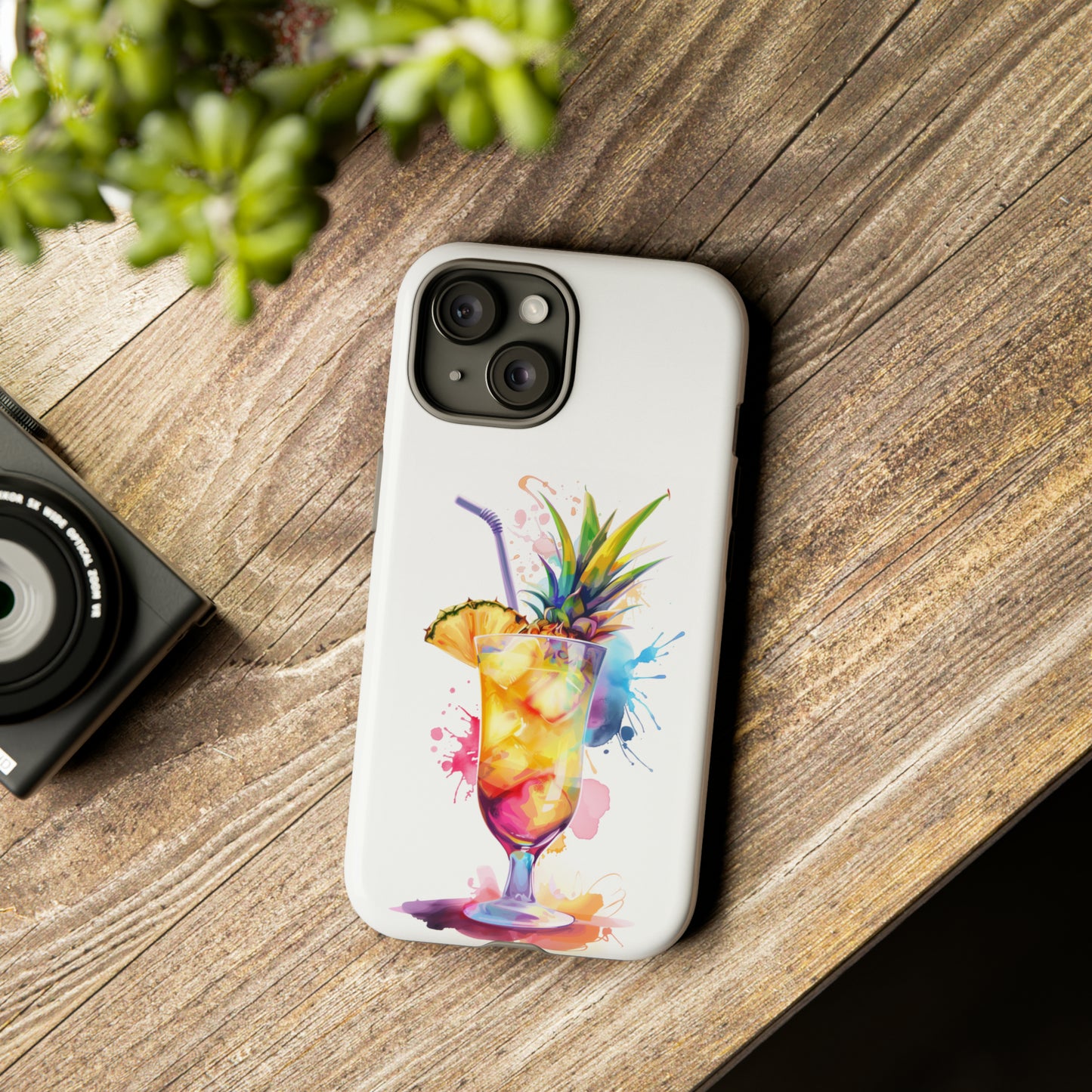 Pina Colada Cocktail Hawaiian Tropical Phone Case, Island Tropics, Wireless Compatible, Protective Cell Phone Case iPhone, Samsung, Pixel