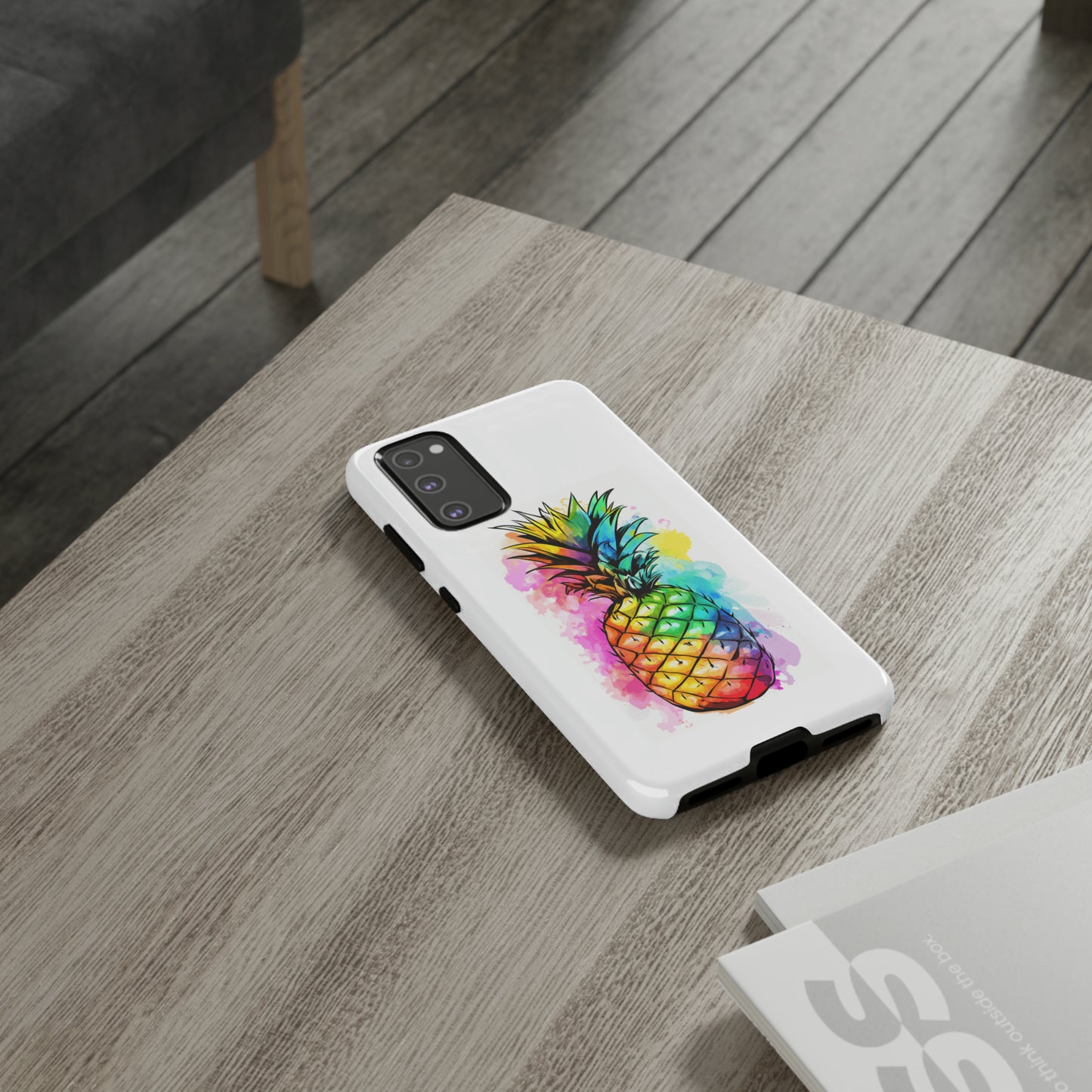 Color Splash Pineapple Hawaiian Phone Case, Tropical, Hibiscus, Wireless Compatible, Protective Cell Phone Case for iPhone, Samsung, Pixel