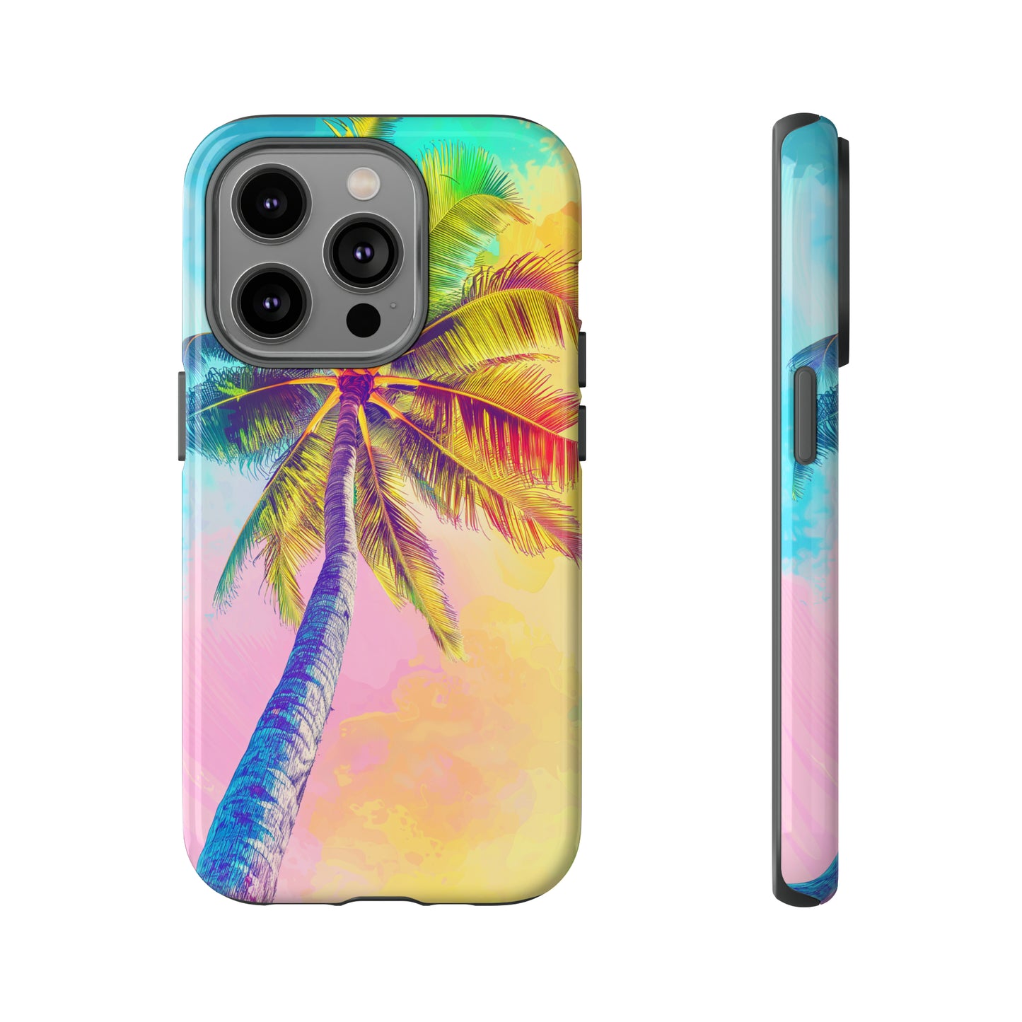 Palm Tree Colorful Hawaiian Tropical Phone Case, 808, Island Tropics, Wireless Compatible, Protective Cell Phone Case iPhone, Samsung, Pixel