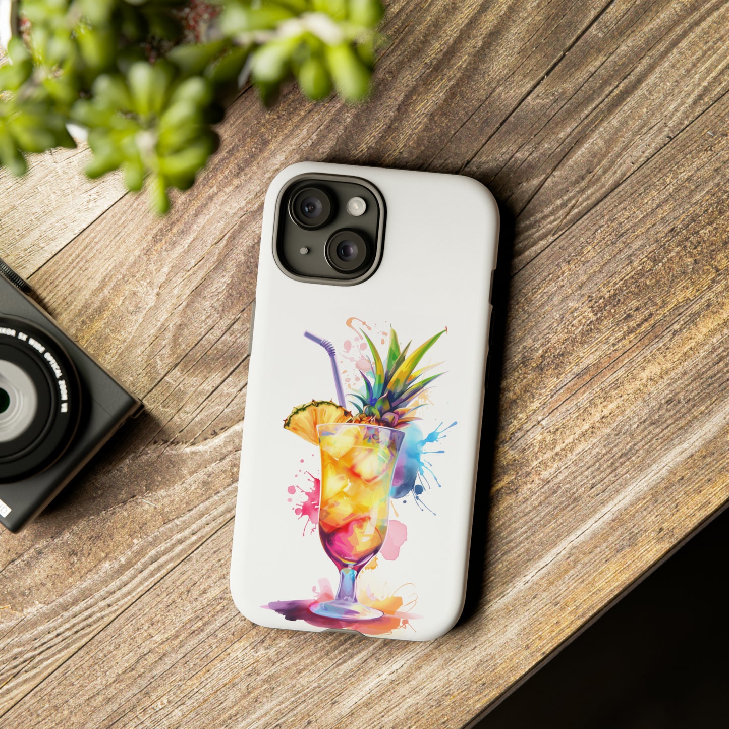 Pina Colada Cocktail Hawaiian Tropical Phone Case, Island Tropics, Wireless Compatible, Protective Cell Phone Case iPhone, Samsung, Pixel