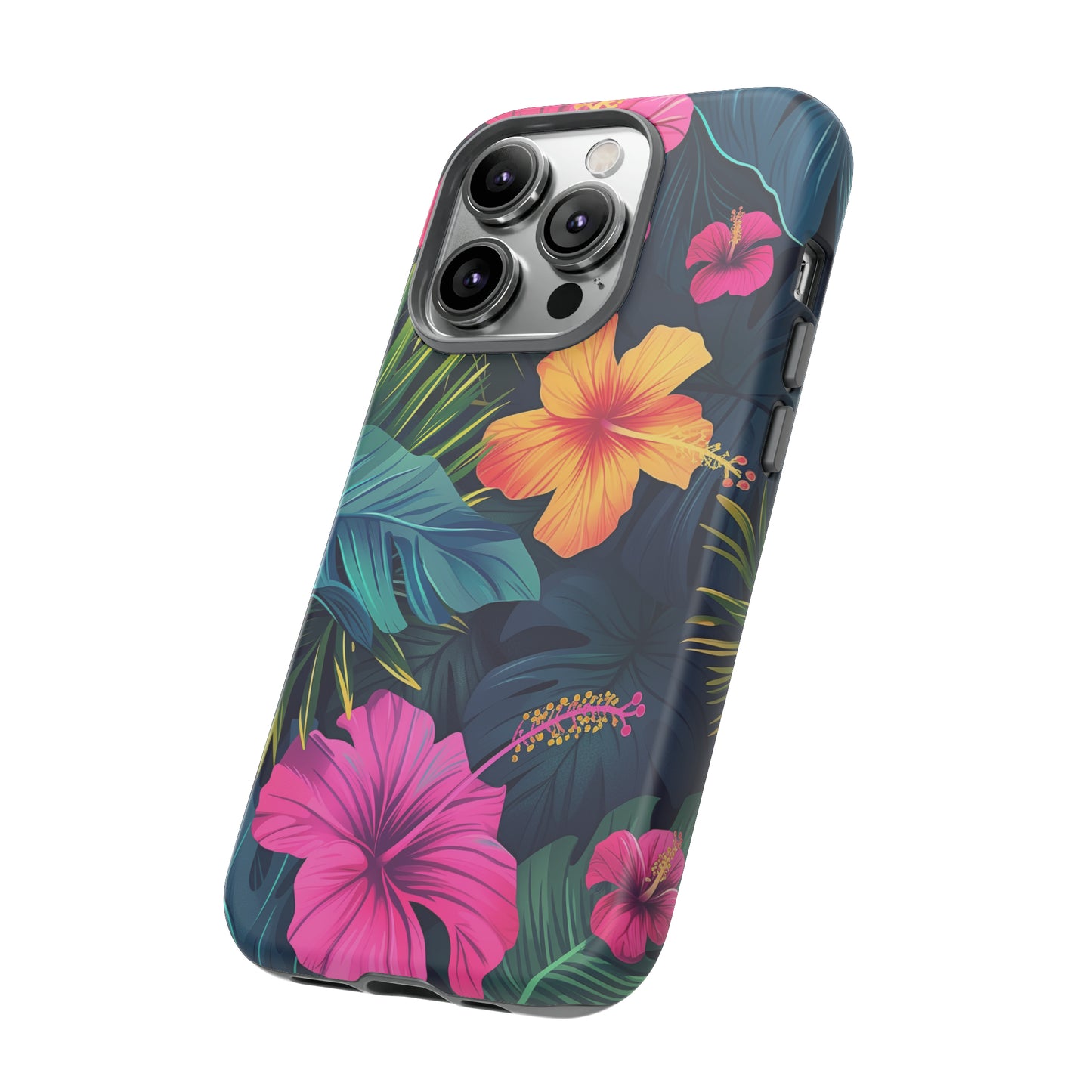 Hibiscus Dark Hawaiian Tropical Phone Case, 808, Island Tropics, Wireless Compatible, Protective Cell Phone Case iPhone, Samsung, Pixel