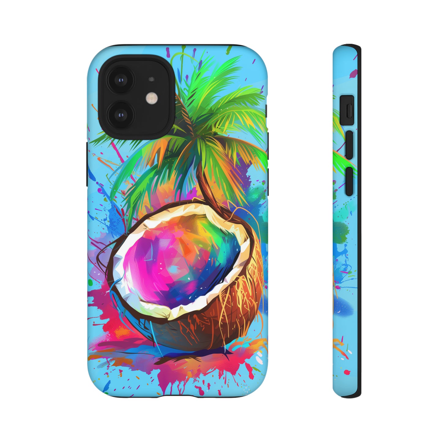 Coconut Colorful Hawaiian Tropical Phone Case, 808, Island Tropics, Wireless Compatible, Protective Cell Phone Case iPhone, Samsung, Pixel