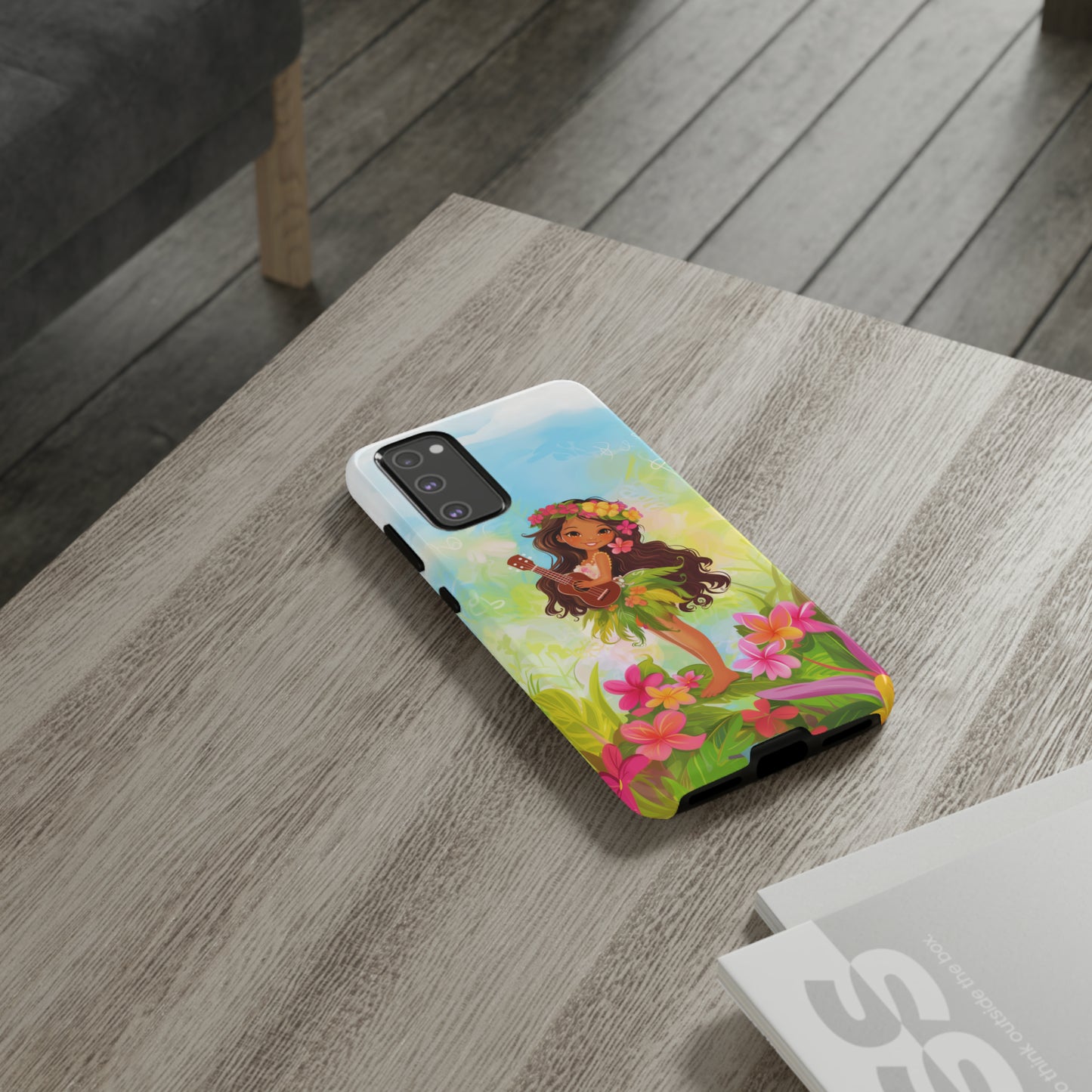 Cute Hula Girl Hawaiian Phone Case, Tropical, Hibiscus, Wireless Compatible, Protective Cell Phone Case for iPhone, Samsung, Pixel phones