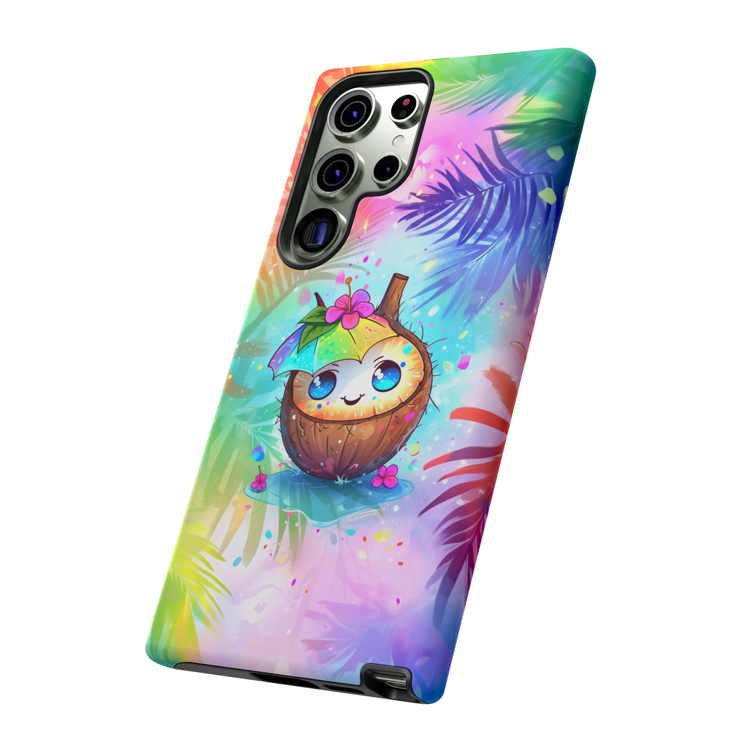 Cute Anime Coconut Hawaiian Tropical Phone Case, 808, Island Tropics, Wireless Compatible, Protective Cell Phone Case iPhone, Samsung, Pixel