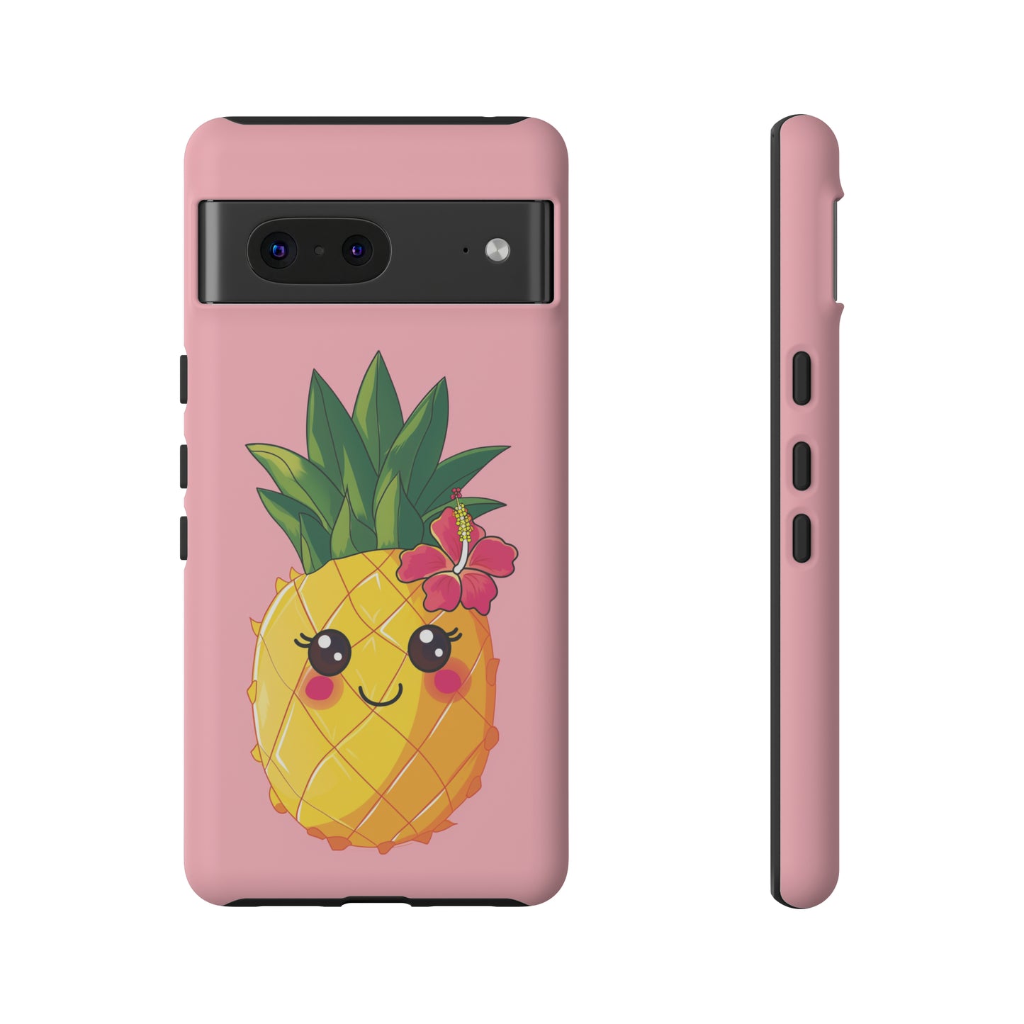 Cute Pineapple Hawaiian Phone Case, Tropical, Hibiscus, Wireless Compatible, Protective Cell Phone Case for iPhone, Samsung, Pixel phones