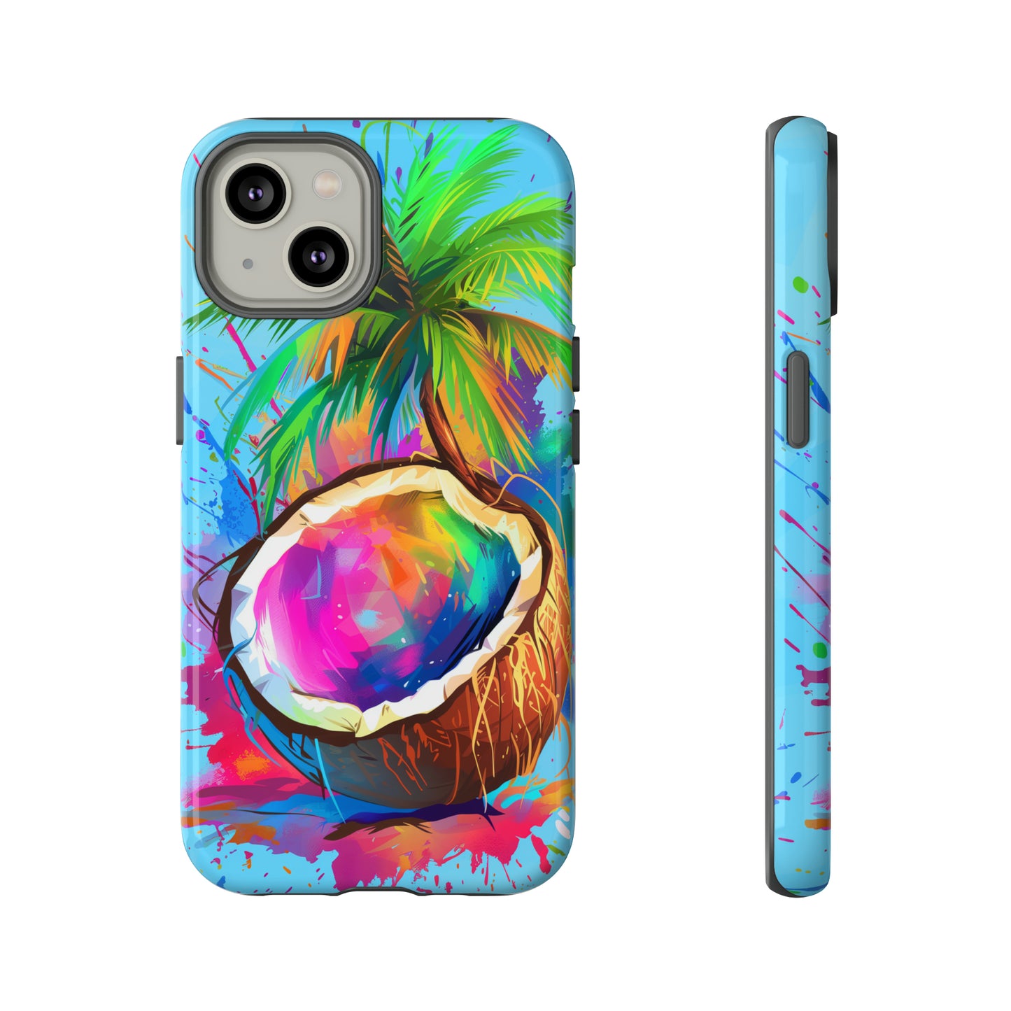Coconut Colorful Hawaiian Tropical Phone Case, 808, Island Tropics, Wireless Compatible, Protective Cell Phone Case iPhone, Samsung, Pixel