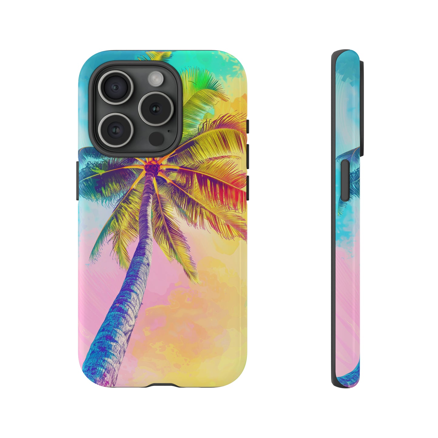 Palm Tree Colorful Hawaiian Tropical Phone Case, 808, Island Tropics, Wireless Compatible, Protective Cell Phone Case iPhone, Samsung, Pixel
