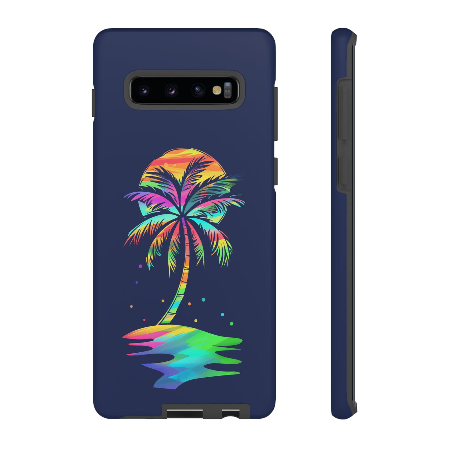 Night Palm Tree Hawaiian Phone Case, Tropical, Hibiscus, Wireless Compatible, Protective Cell Phone Case for iPhone, Samsung, Pixel phones